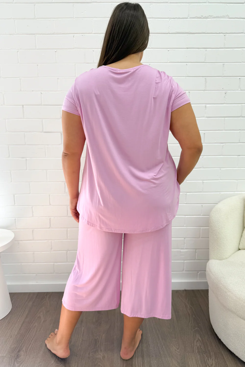 The Comfiest PJs Tee & Cropped Pants Set - Fairy Floss - Image 12