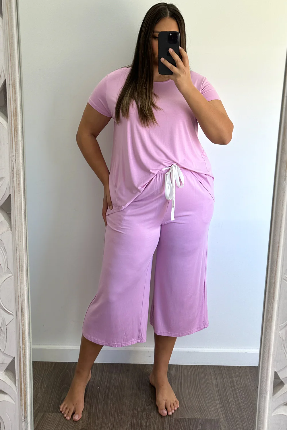 The Comfiest PJs Tee & Cropped Pants Set - Fairy Floss - Image 13