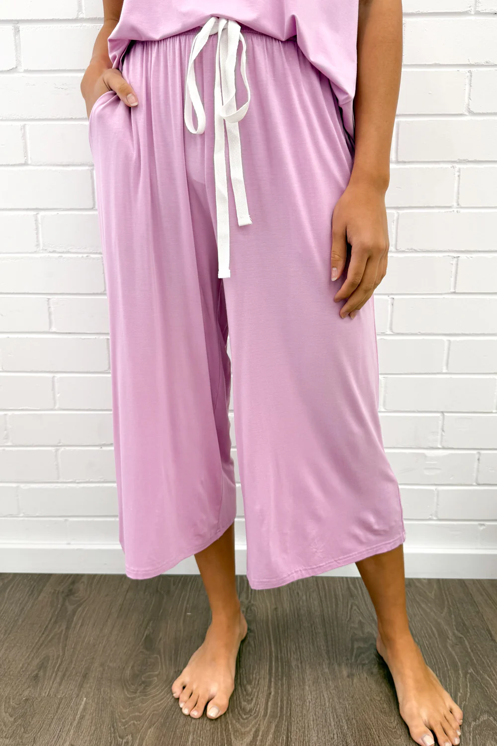 The Comfiest PJs Tee & Cropped Pants Set - Fairy Floss - Image 3