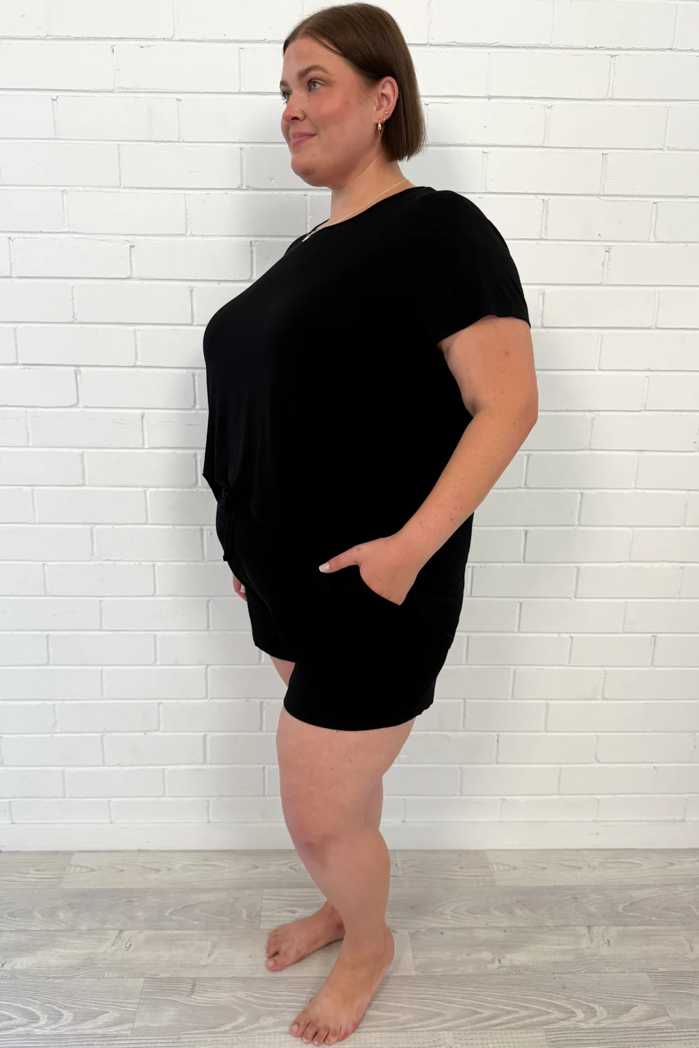 The Comfiest PJs Tee & Shorts Set - Black - Image 10