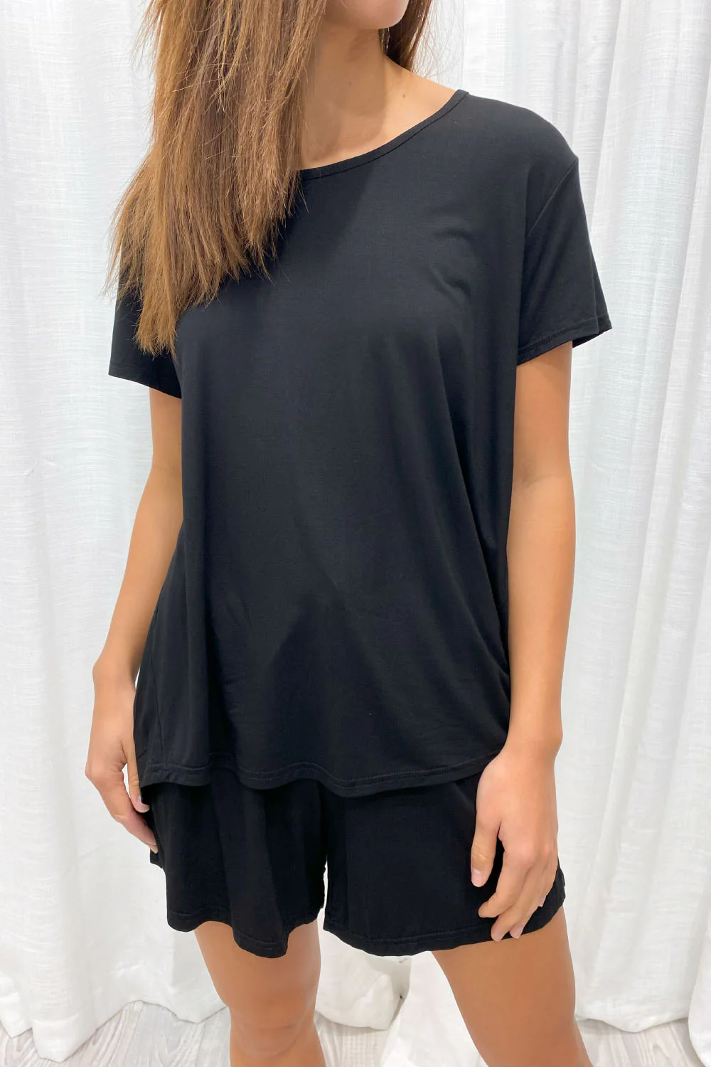 The Comfiest PJs Tee & Shorts Set - Black - Image 3