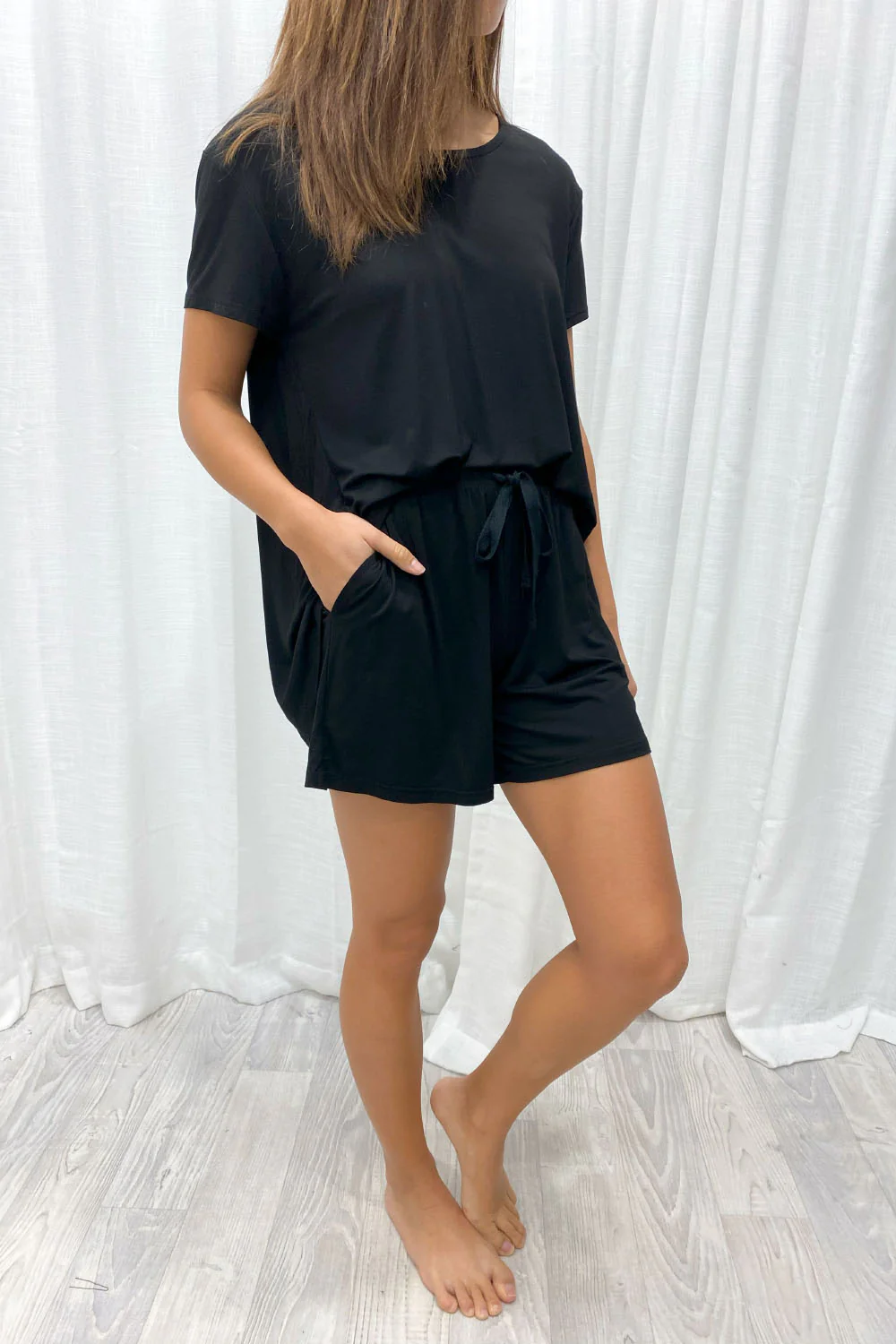 The Comfiest PJs Tee & Shorts Set - Black - Image 4