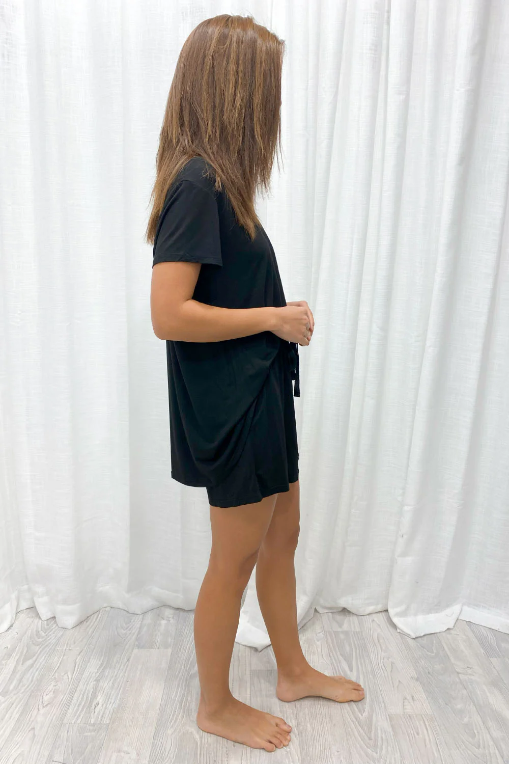 The Comfiest PJs Tee & Shorts Set - Black - Image 6