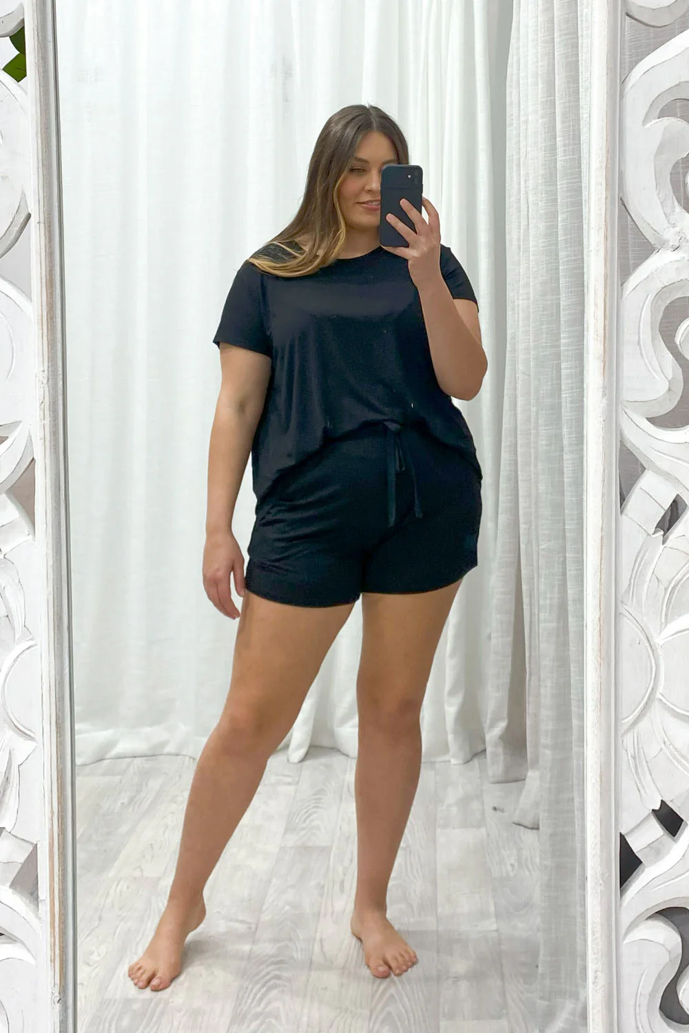 The Comfiest PJs Tee & Shorts Set - Black - Image 8