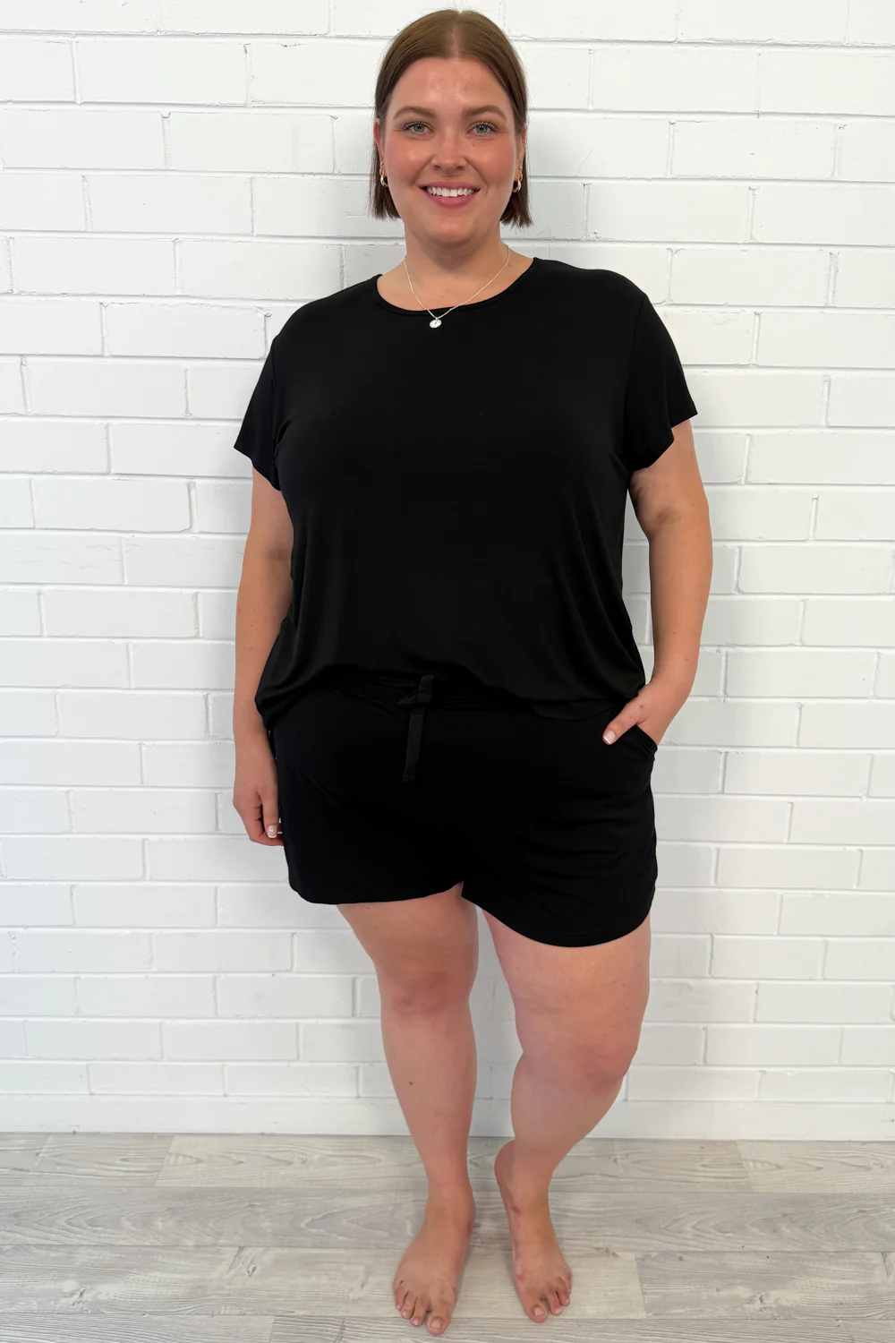The Comfiest PJs Tee & Shorts Set - Black - Image 9