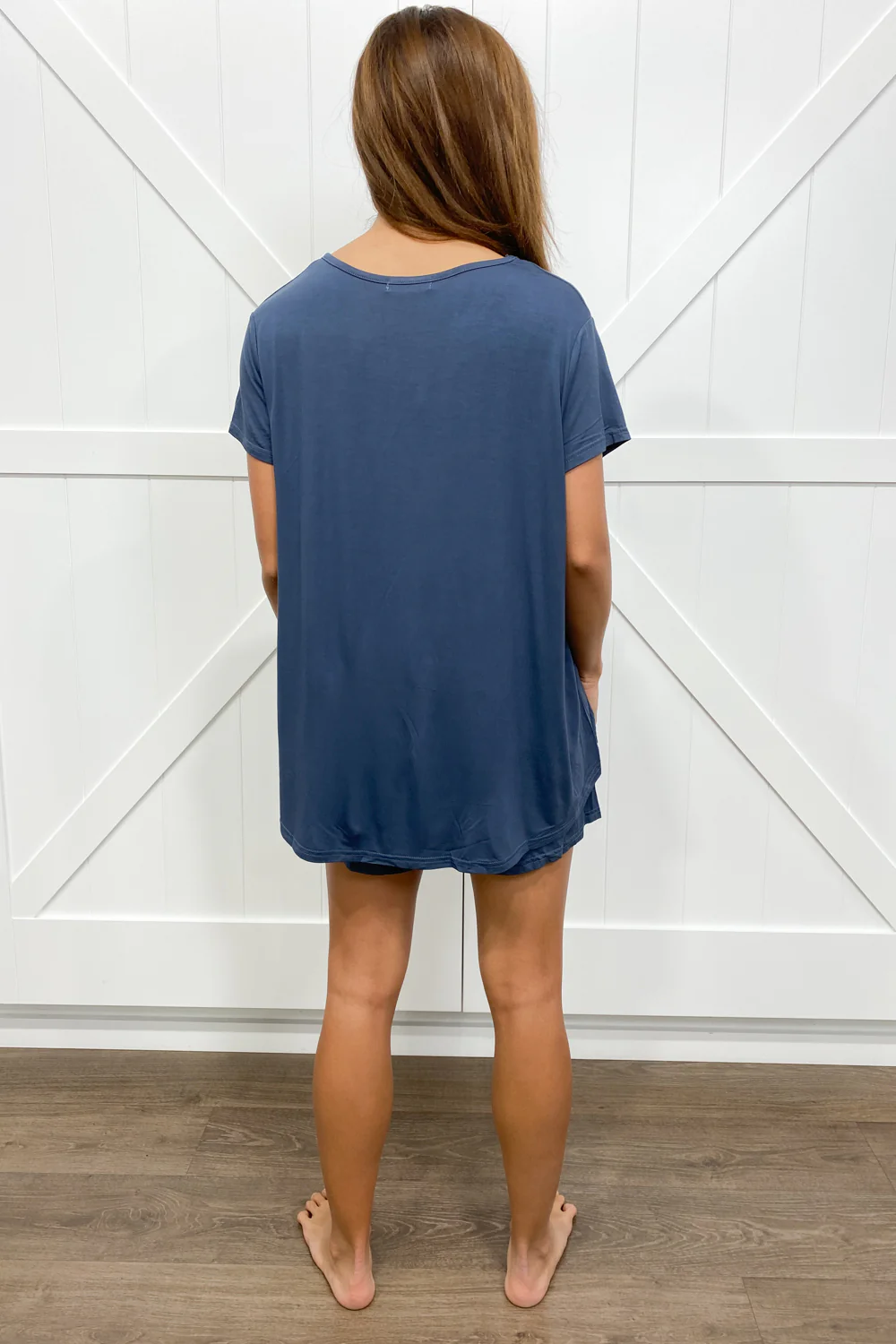 The Comfiest PJs Tee & Shorts Set - Blue Grey - Image 5