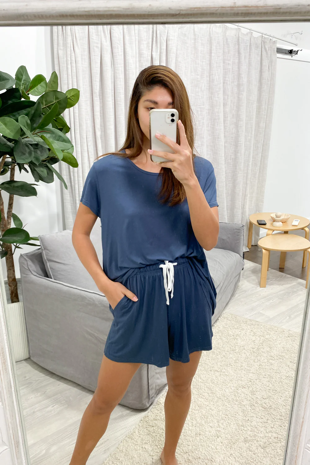 The Comfiest PJs Tee & Shorts Set - Blue Grey - Image 6