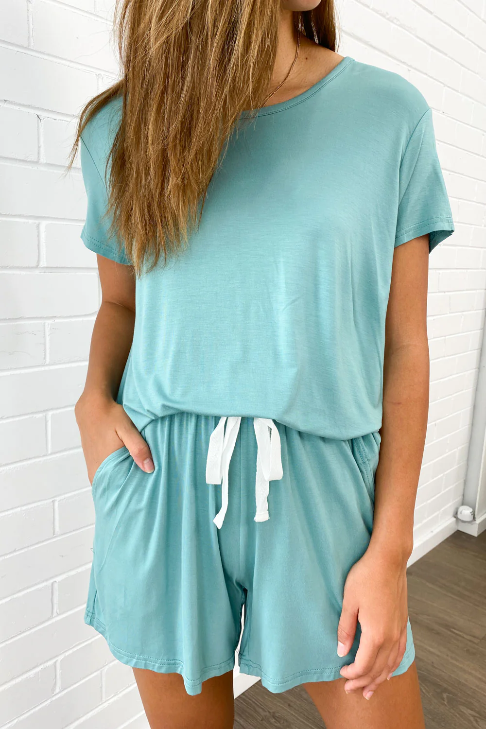 The Comfiest PJs Tee & Shorts Set - Duck Egg Blue - Image 3
