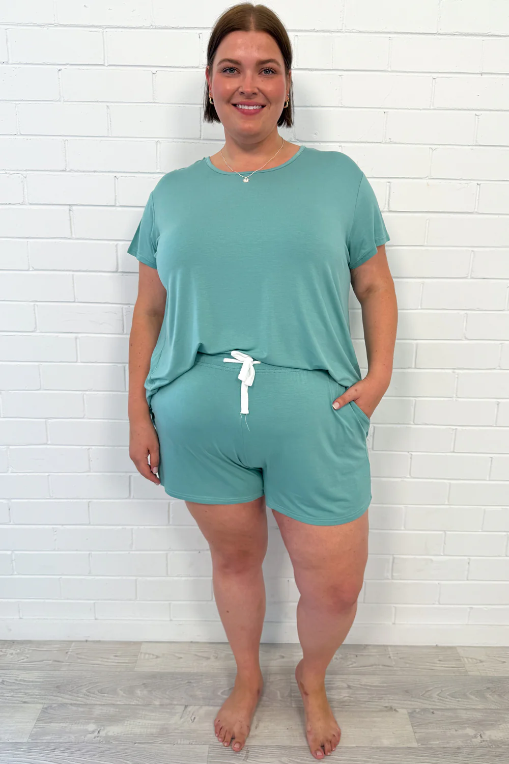 The Comfiest PJs Tee & Shorts Set - Duck Egg Blue - Image 7