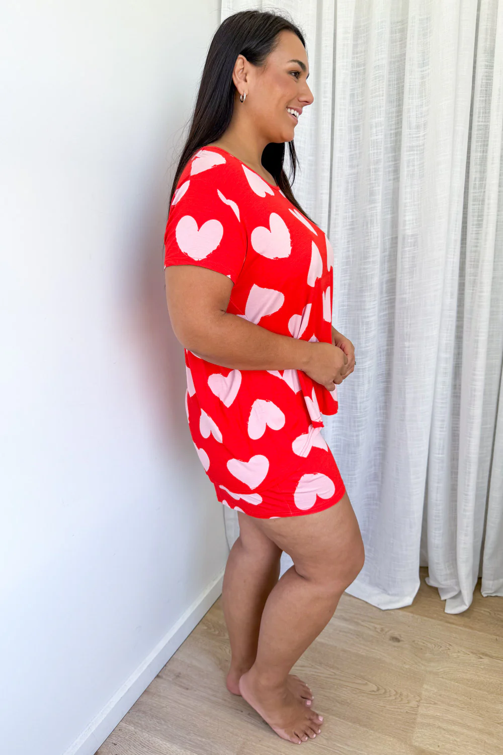 The Comfiest PJs Tee & Shorts Set - Pink Hearts - Image 10