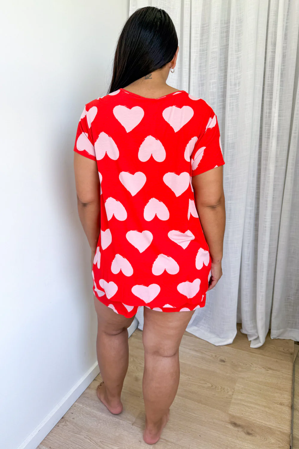 The Comfiest PJs Tee & Shorts Set - Pink Hearts - Image 11