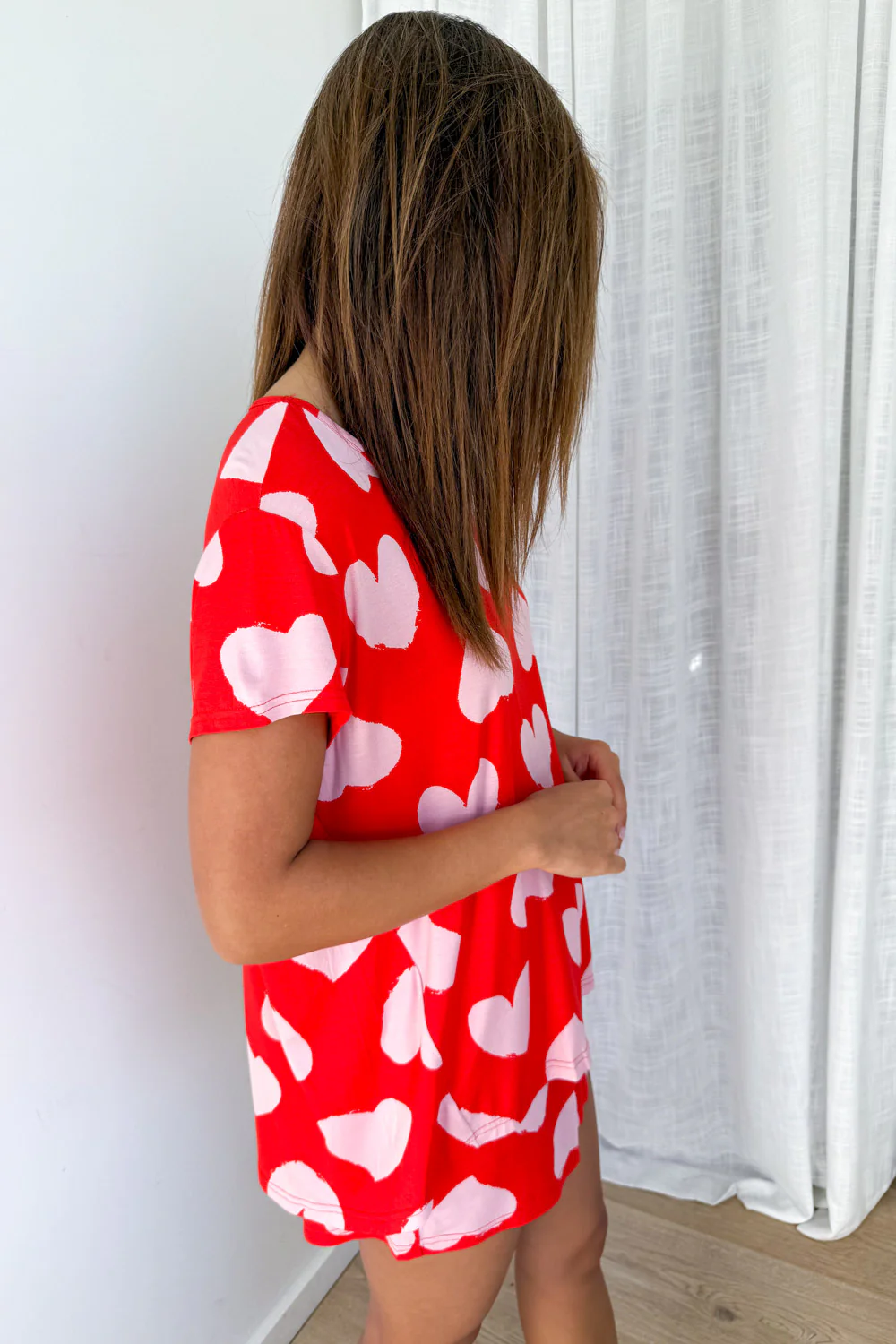 The Comfiest PJs Tee & Shorts Set - Pink Hearts - Image 5