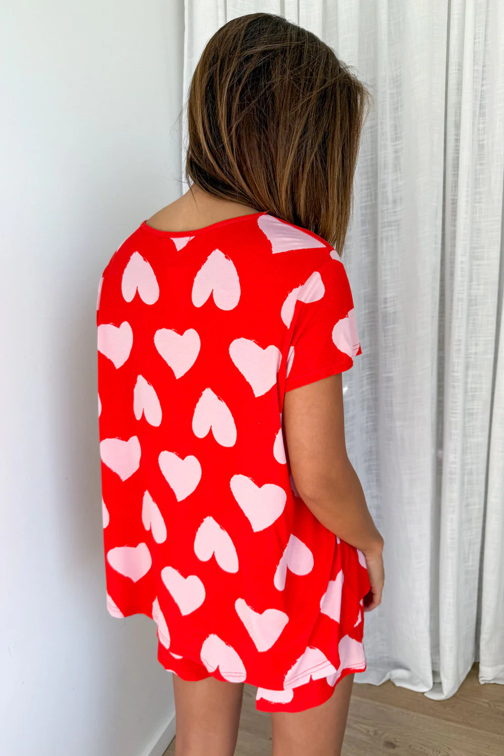 The Comfiest PJs Tee & Shorts Set - Pink Hearts - Image 6
