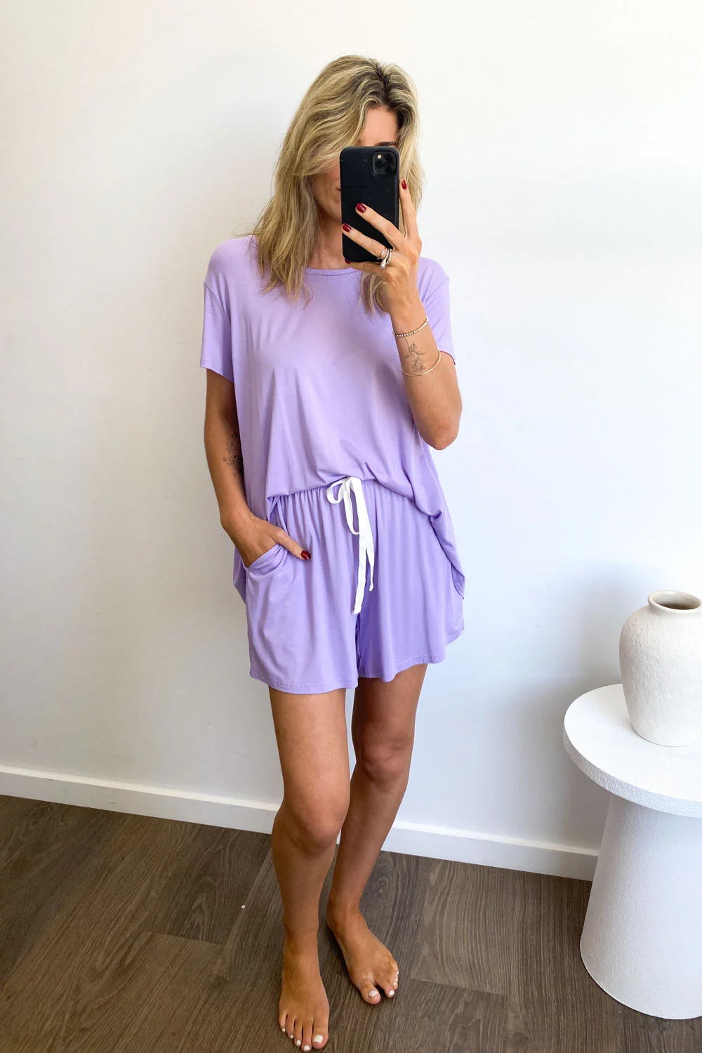The Comfiest PJs Tee & Shorts Set - Purple Bubblegum - Image 10