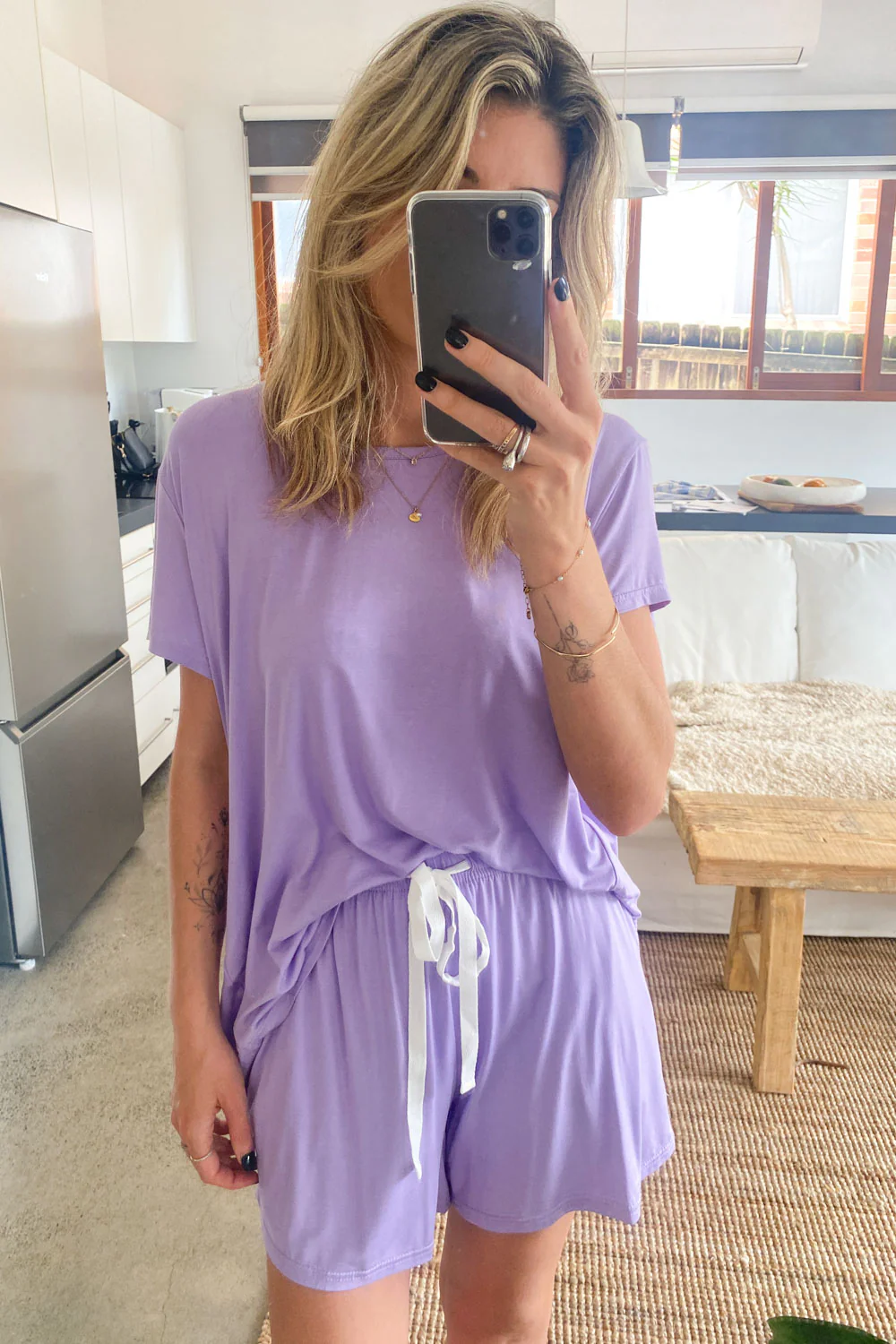The Comfiest PJs Tee & Shorts Set - Purple Bubblegum - Image 9