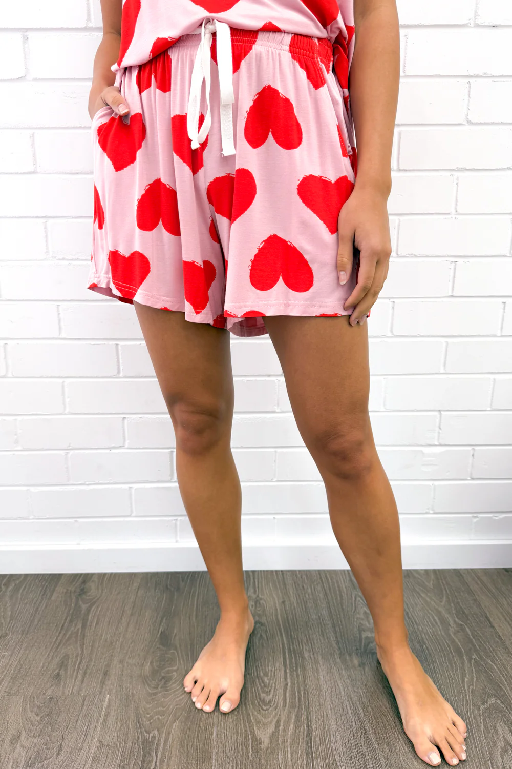 The Comfiest PJs Tee & Shorts Set - Red Hearts - Image 5