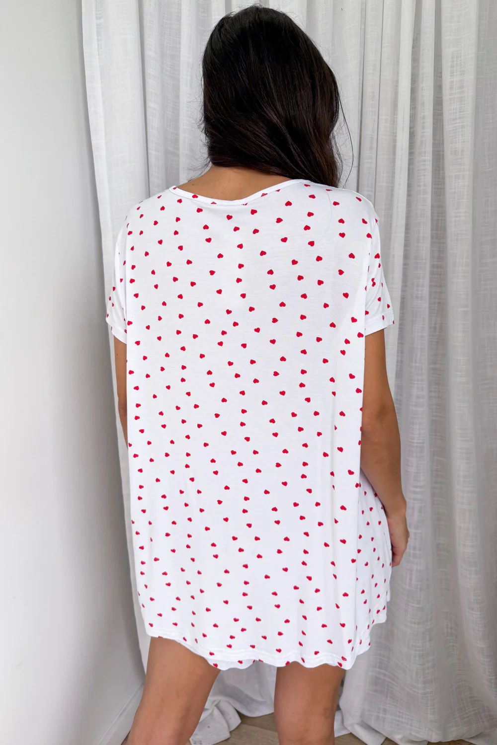 The Comfiest PJs Tee & Shorts Set - Red Mini Hearts - Image 7