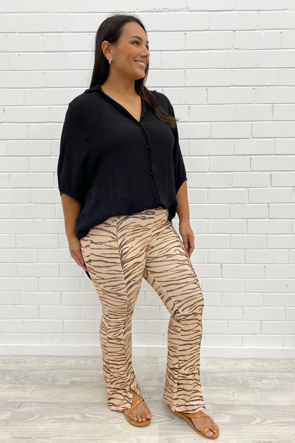 The Flarey Tights - Beige Zebra - Image 3