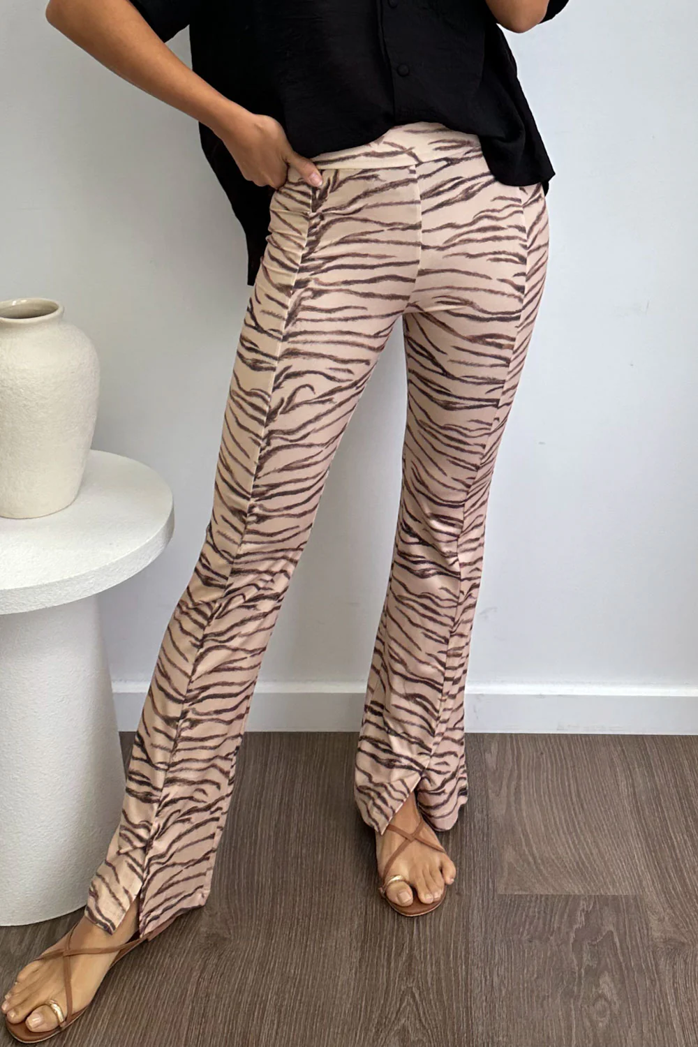 The Flarey Tights - Beige Zebra - Image 7