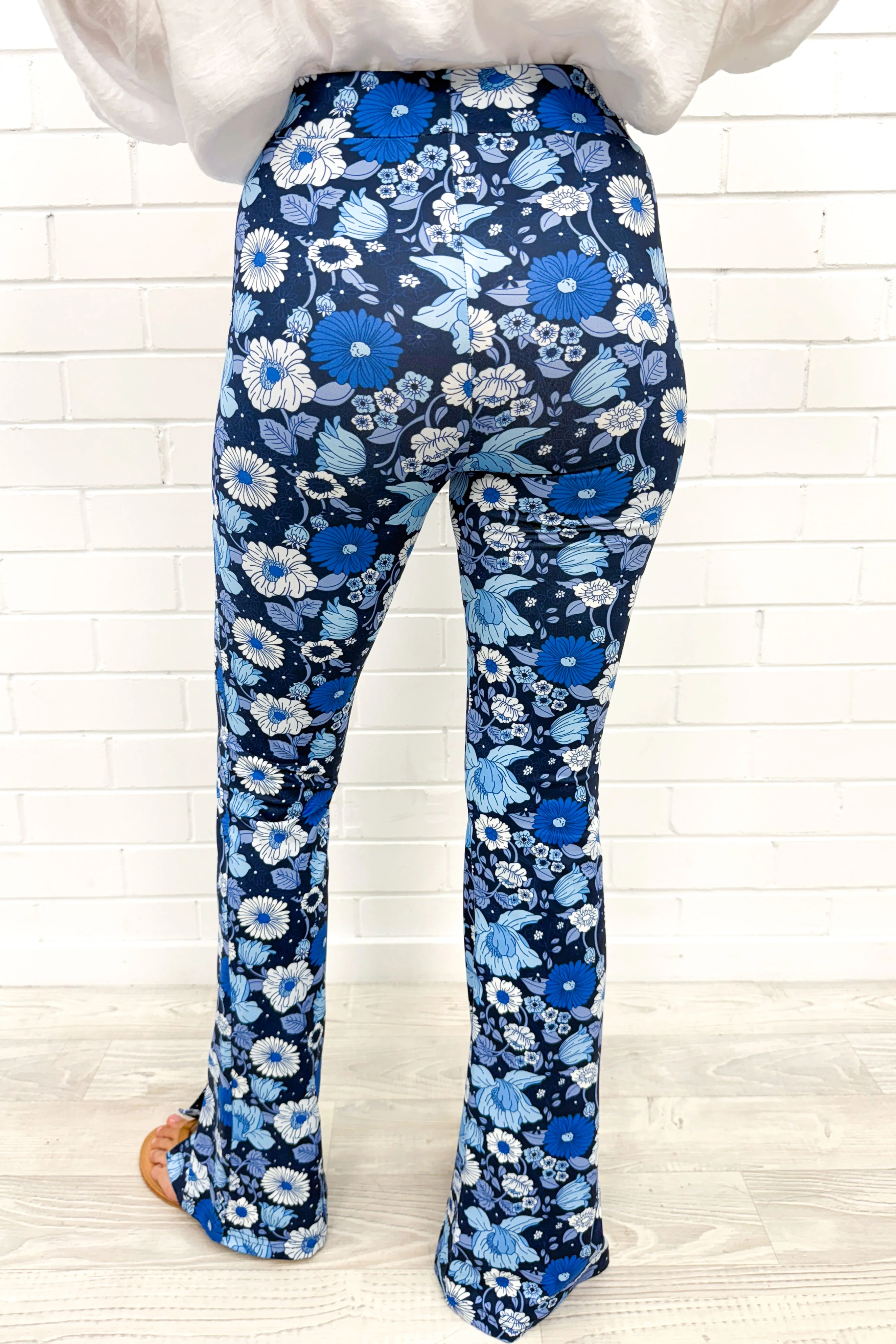 The Flarey Tights - Blue Floral - Image 10