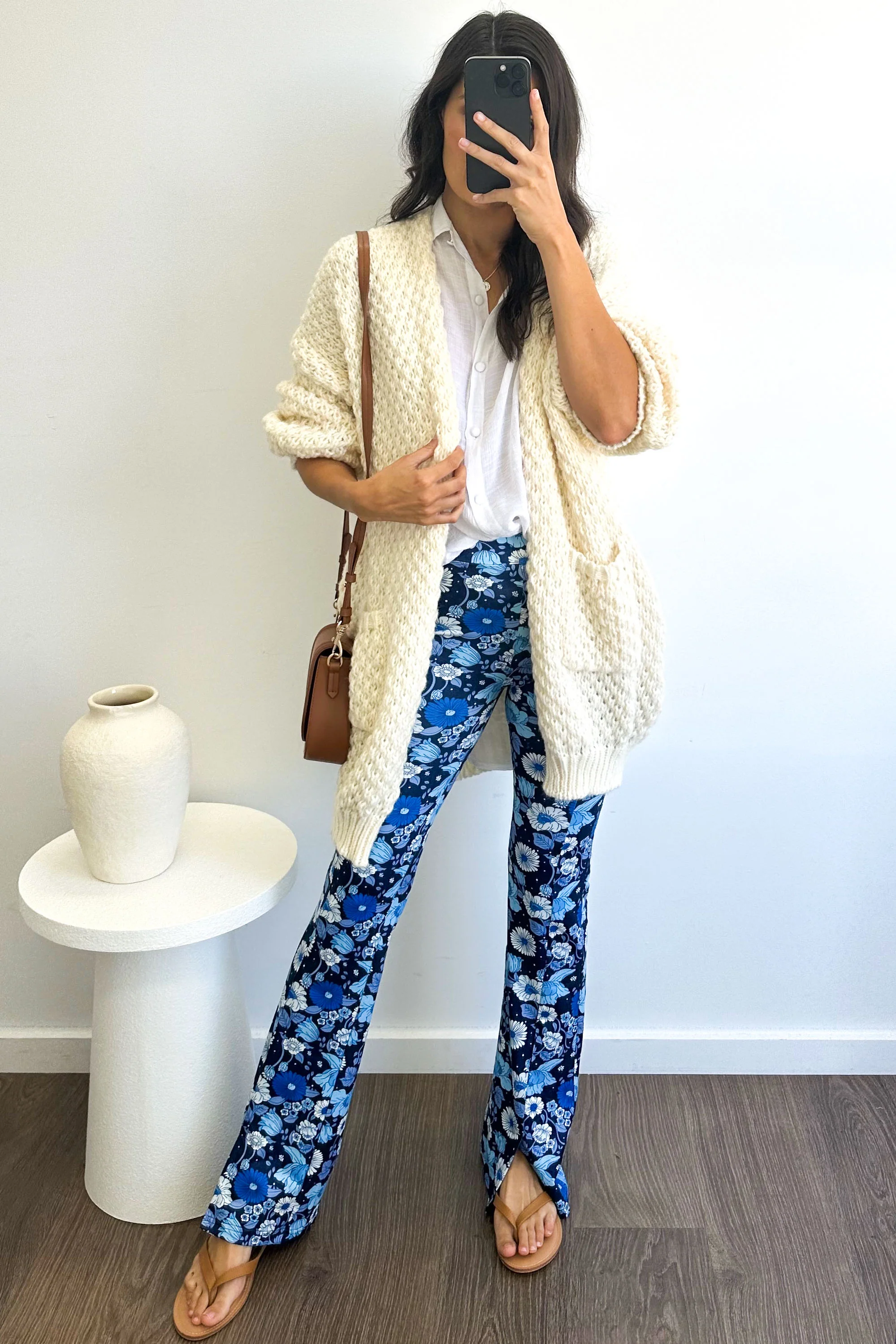 The Flarey Tights - Blue Floral - Image 11