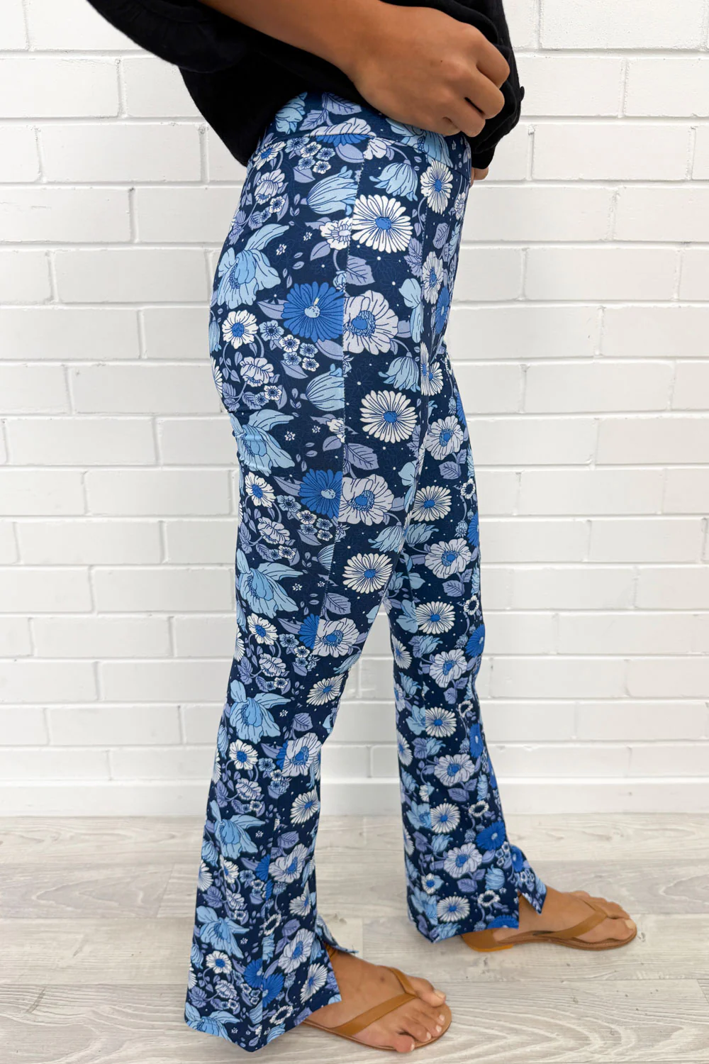 The Flarey Tights - Blue Floral - Image 3