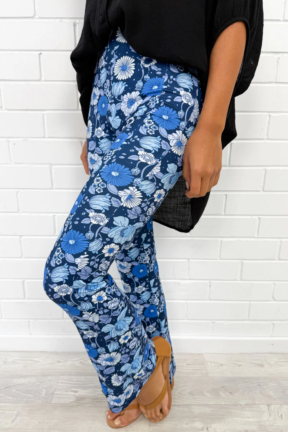 The Flarey Tights - Blue Floral - Image 4