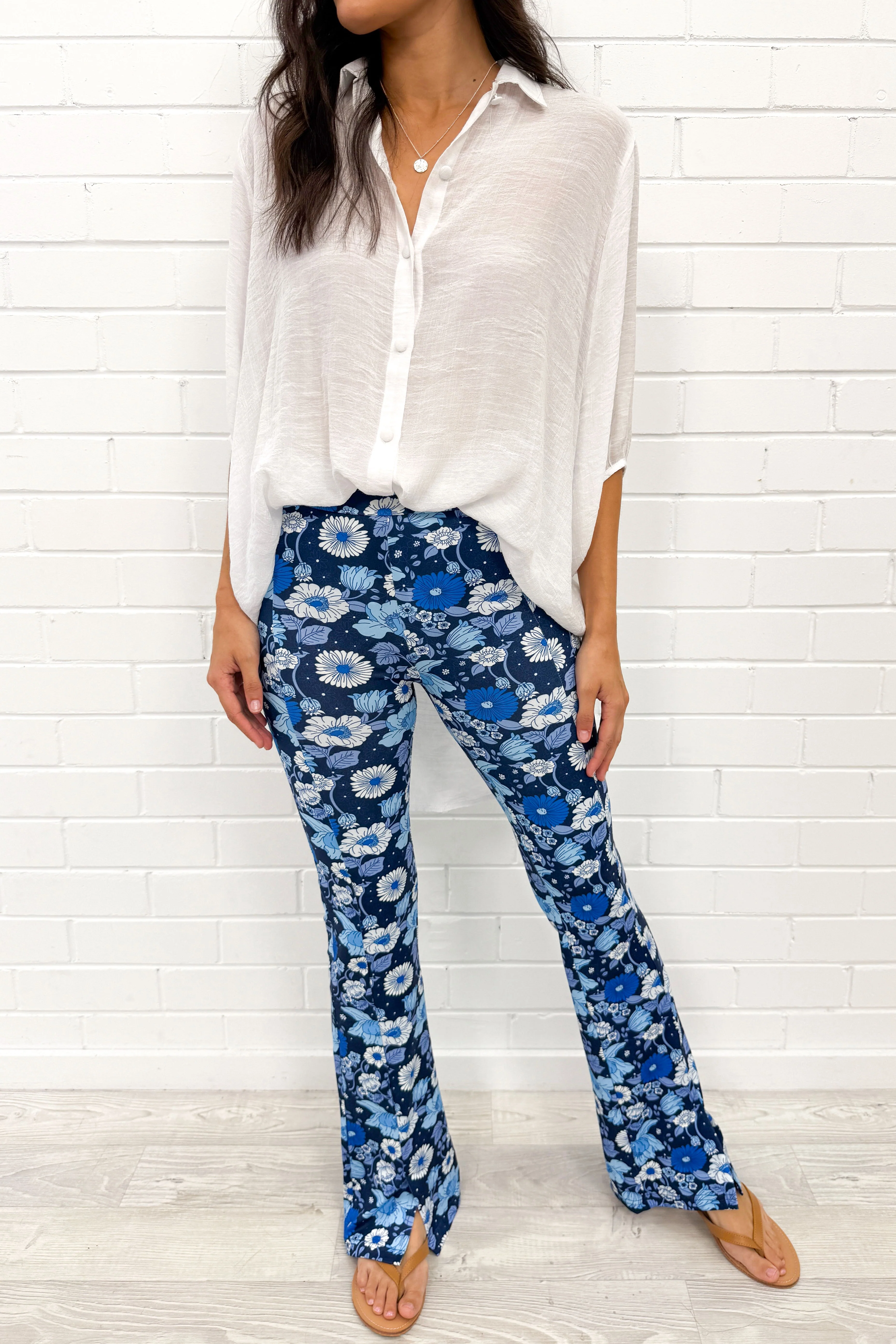The Flarey Tights - Blue Floral - Image 7
