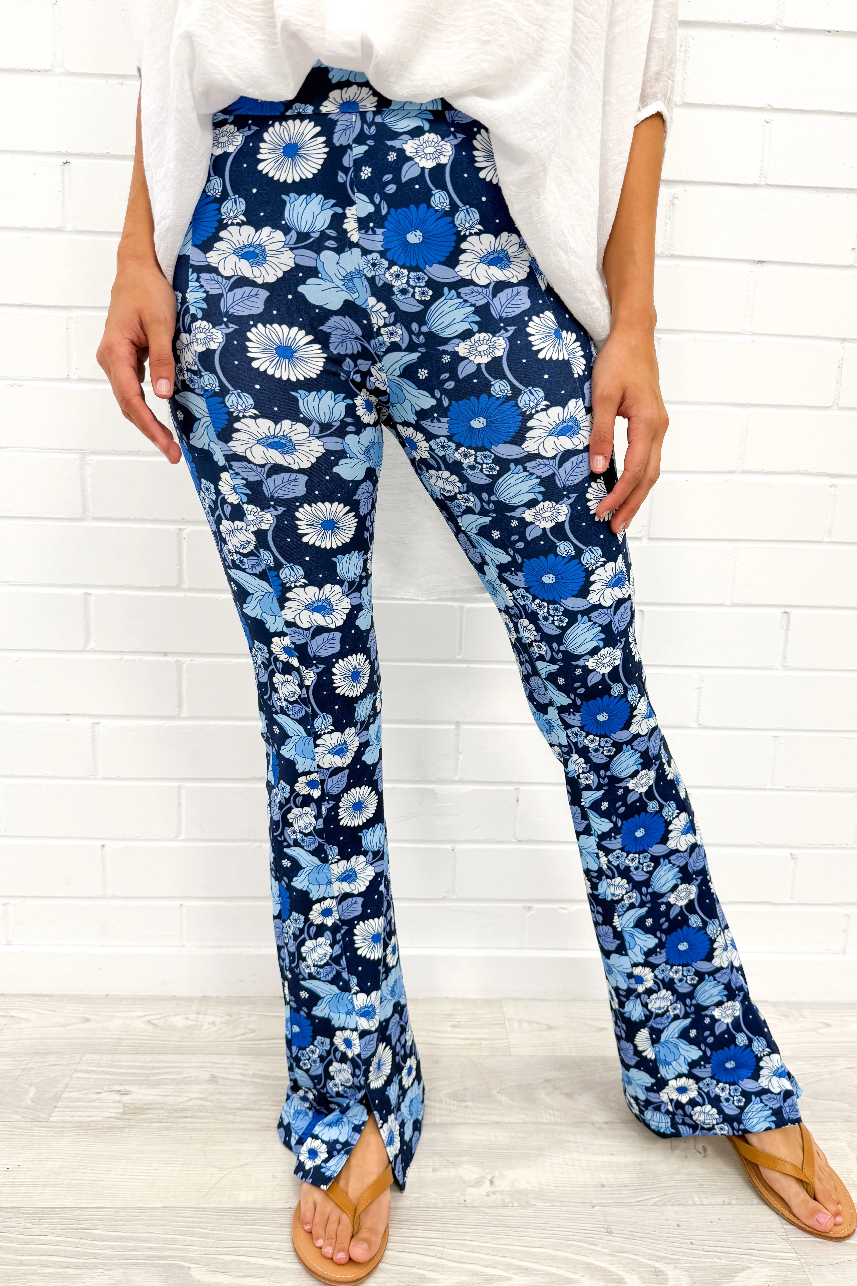 The Flarey Tights - Blue Floral - Image 8