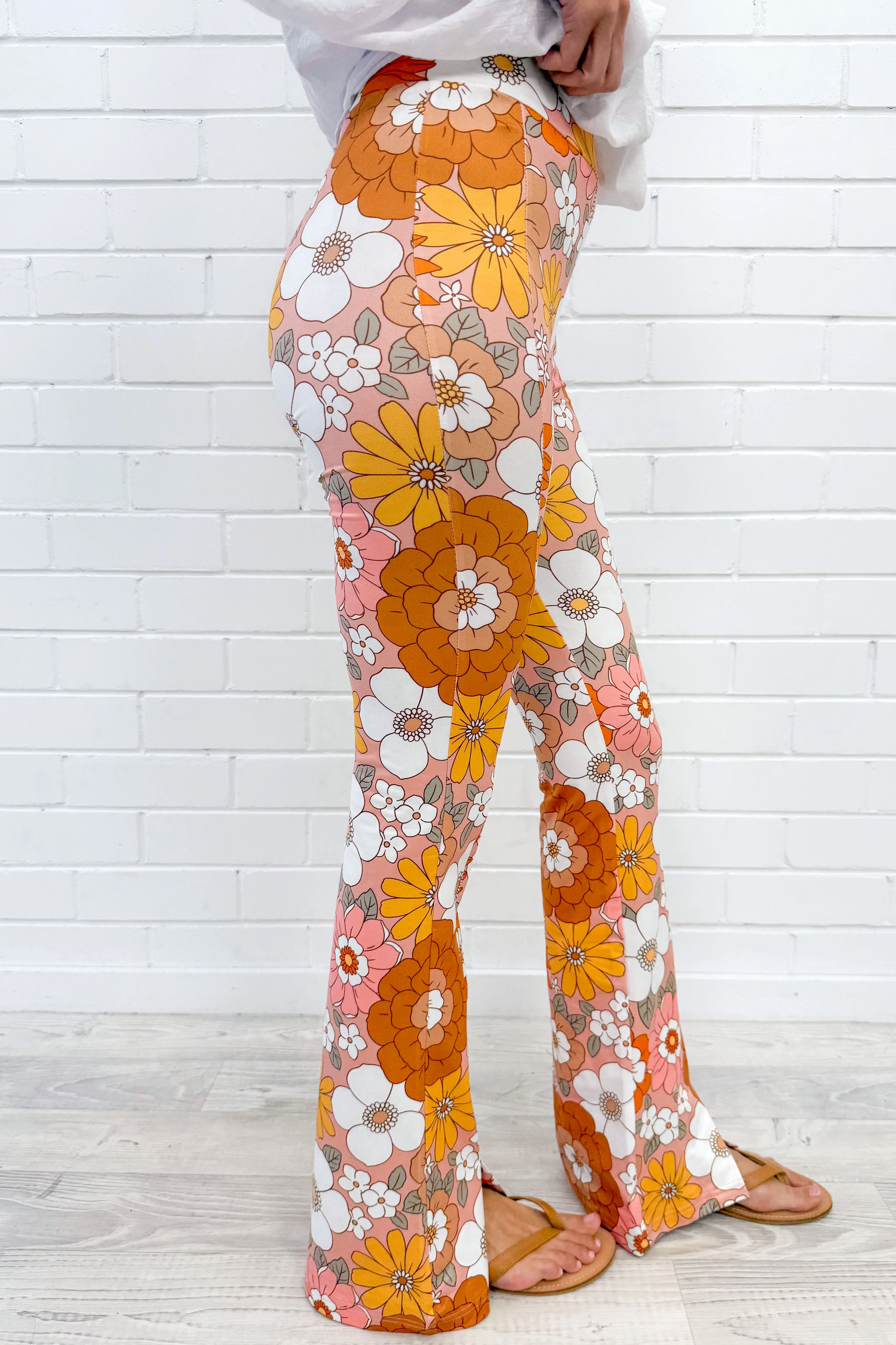 The Flarey Tights - Orange Floral - Image 10