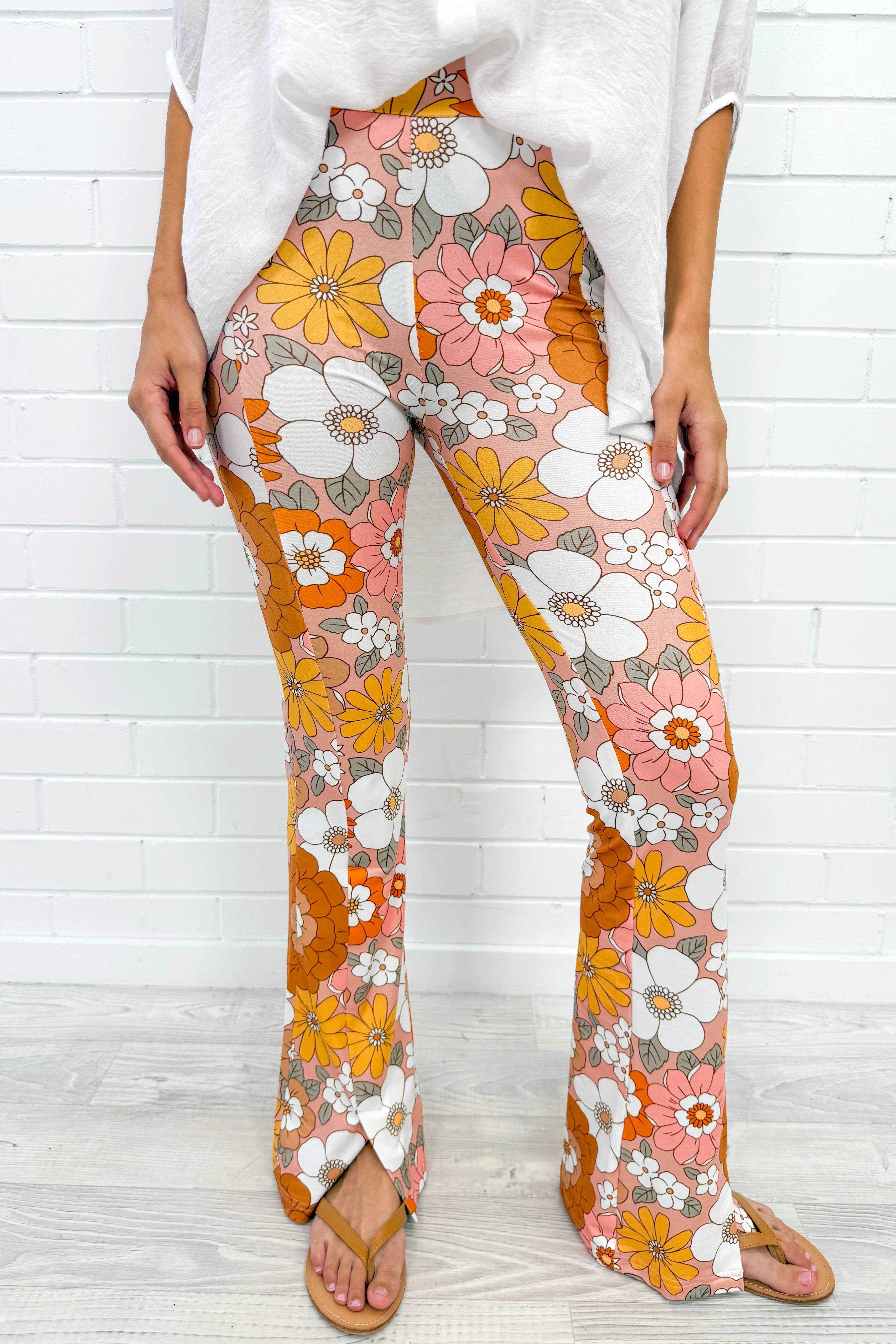 The Flarey Tights - Orange Floral - Image 12