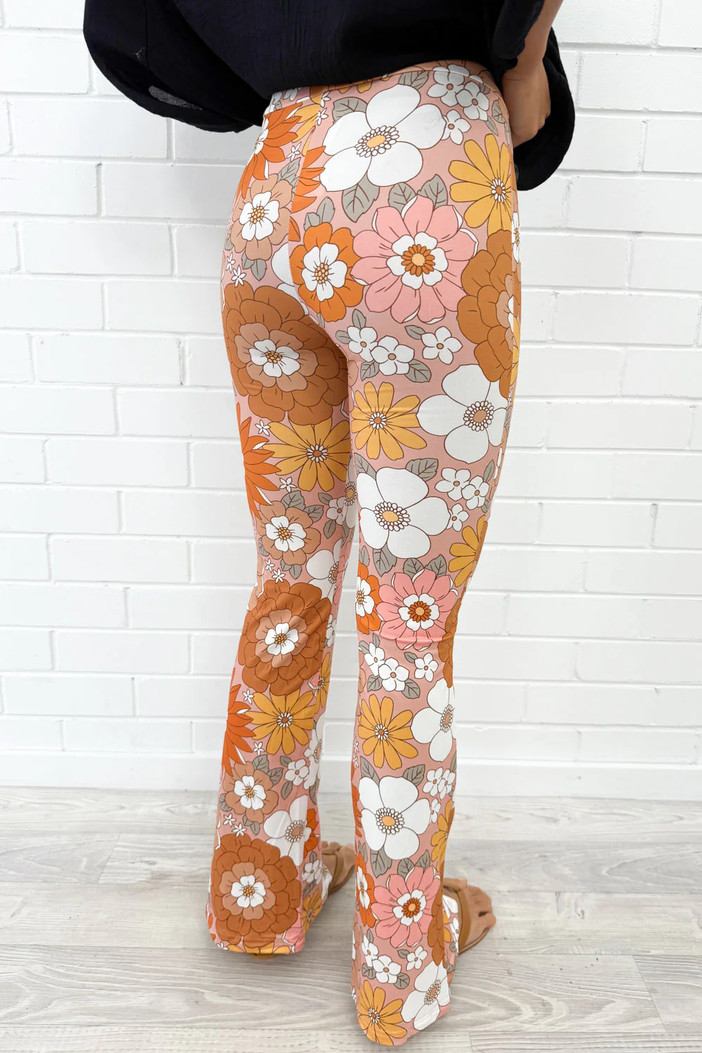 The Flarey Tights - Orange Floral - Image 3
