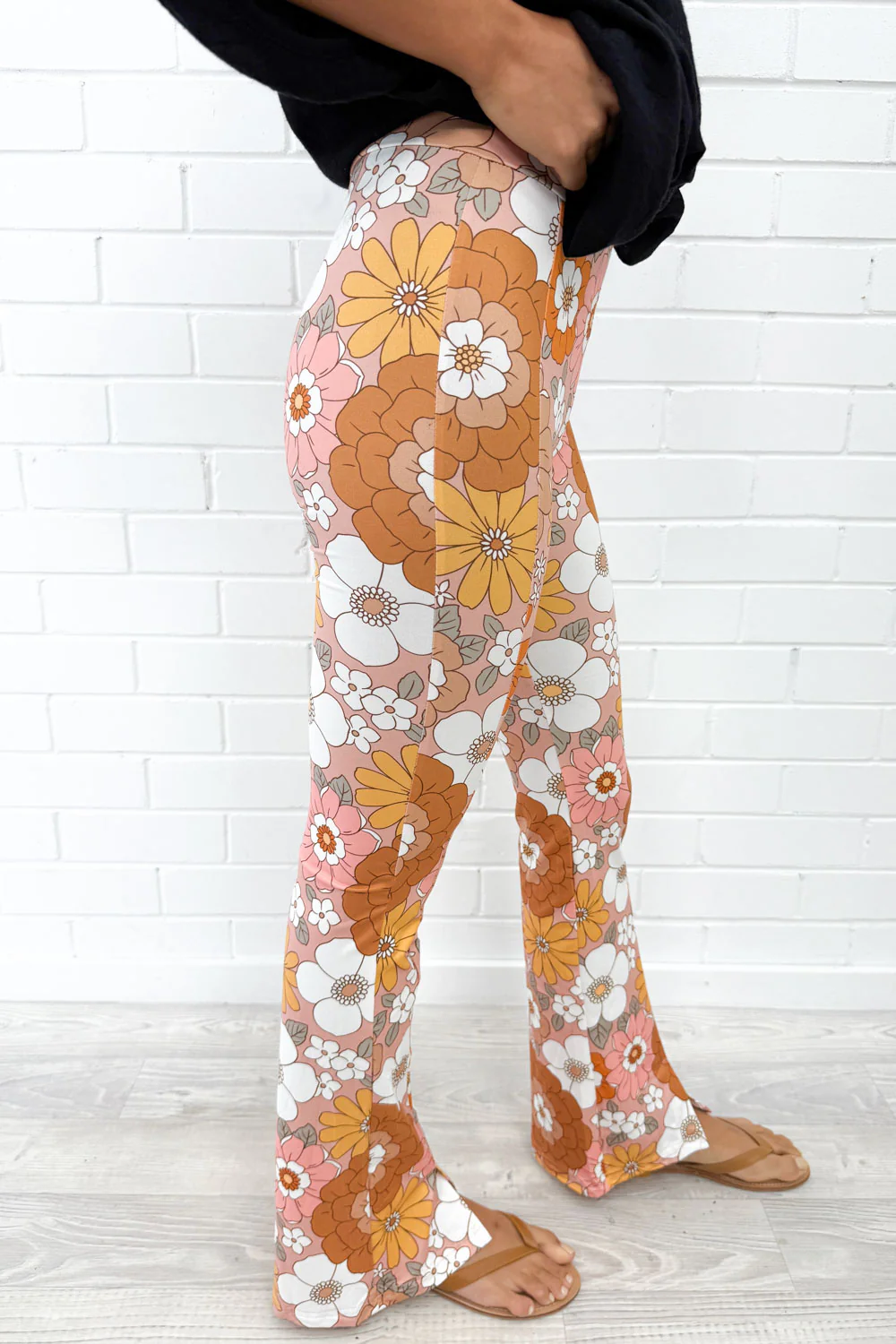 The Flarey Tights - Orange Floral - Image 4
