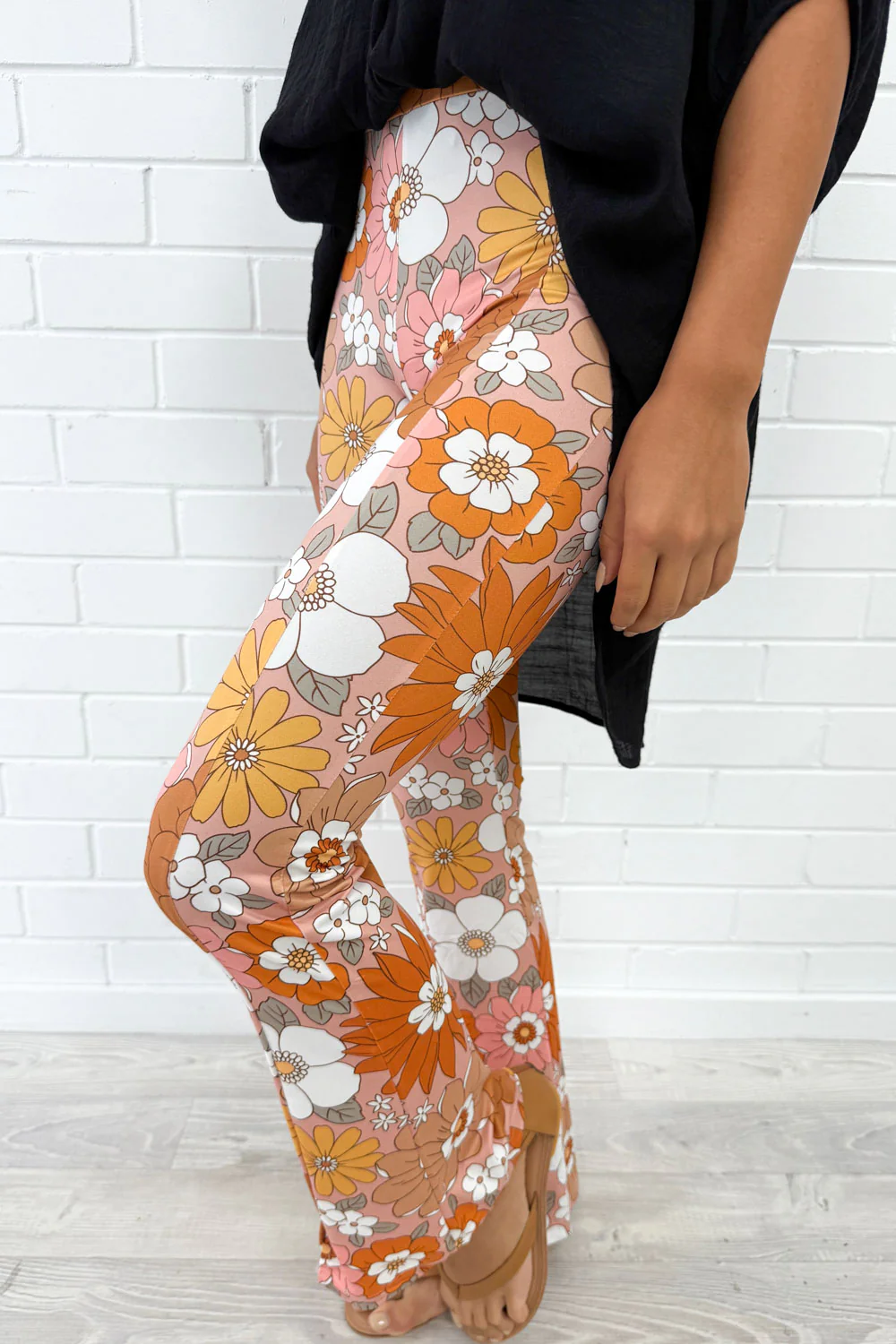 The Flarey Tights - Orange Floral - Image 5