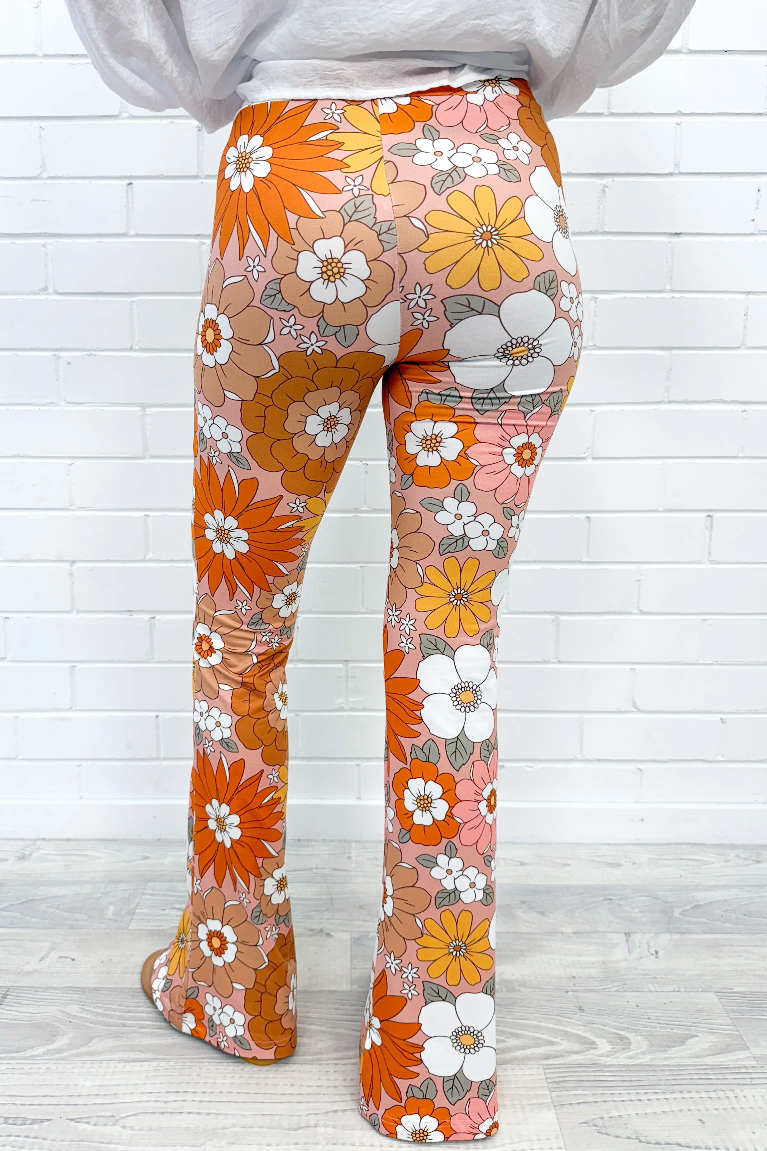 The Flarey Tights - Orange Floral - Image 9