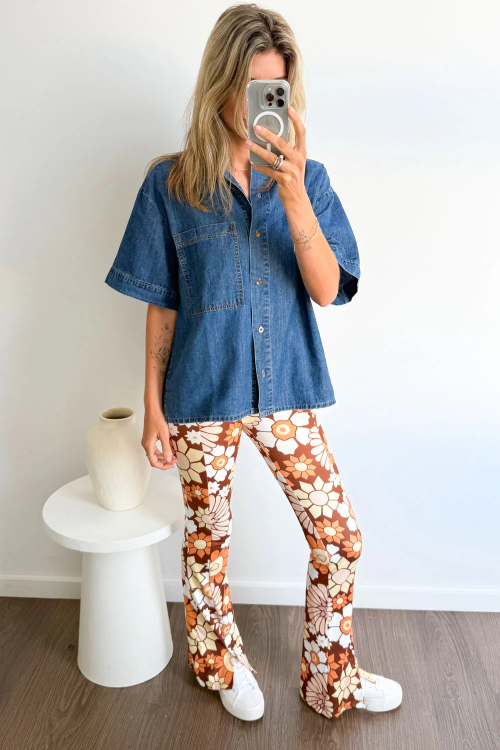 The Flarey Tights - Terracotta Floral - Image 11