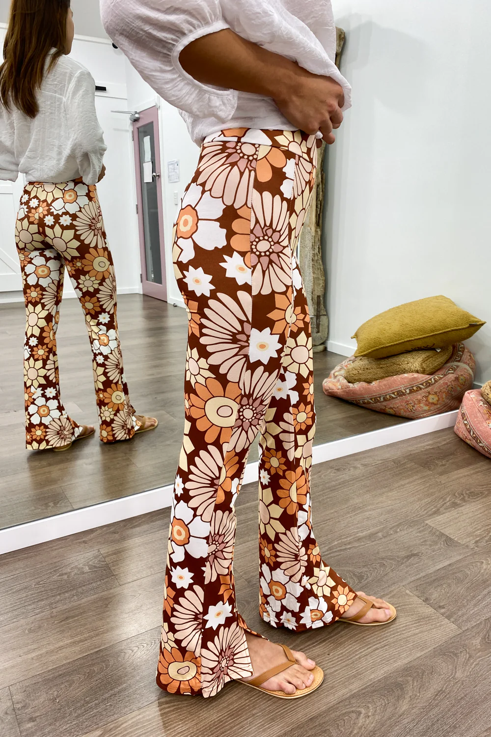 The Flarey Tights - Terracotta Floral - Image 5