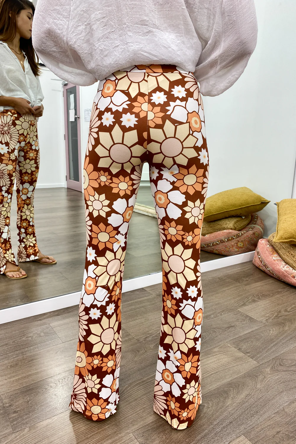 The Flarey Tights - Terracotta Floral - Image 6