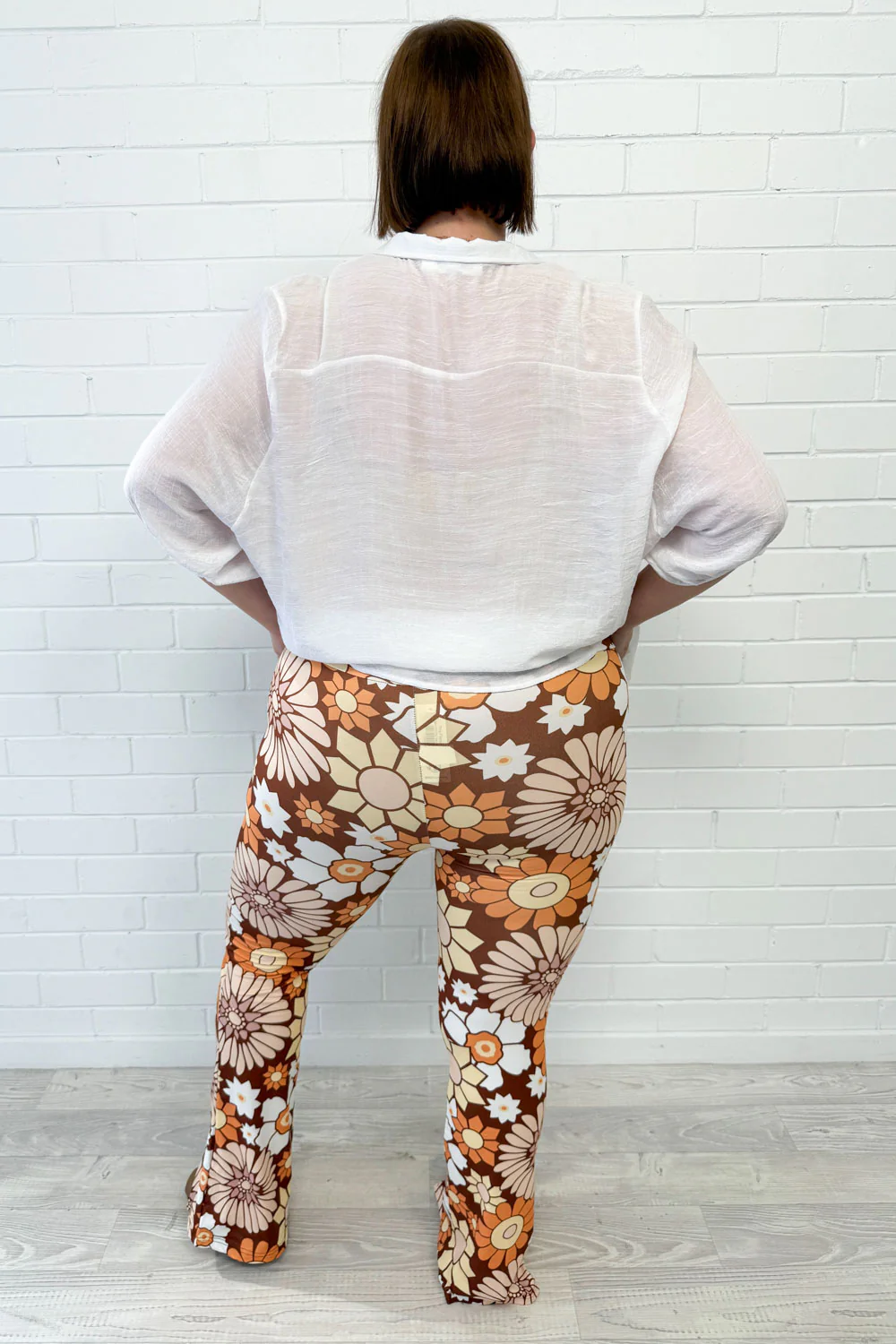 The Flarey Tights - Terracotta Floral - Image 8
