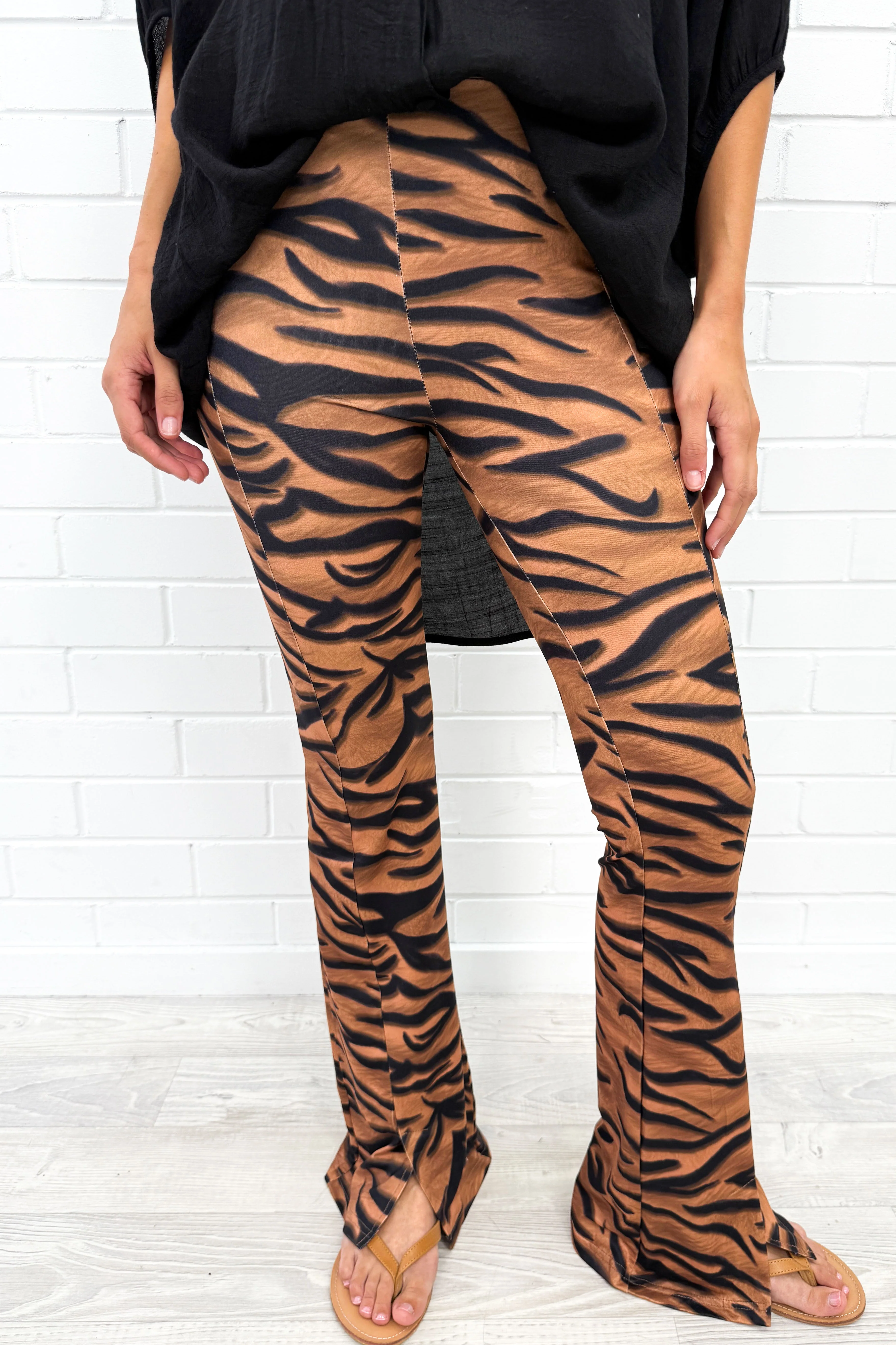 The Flarey Tights - Tiger Print - Image 2