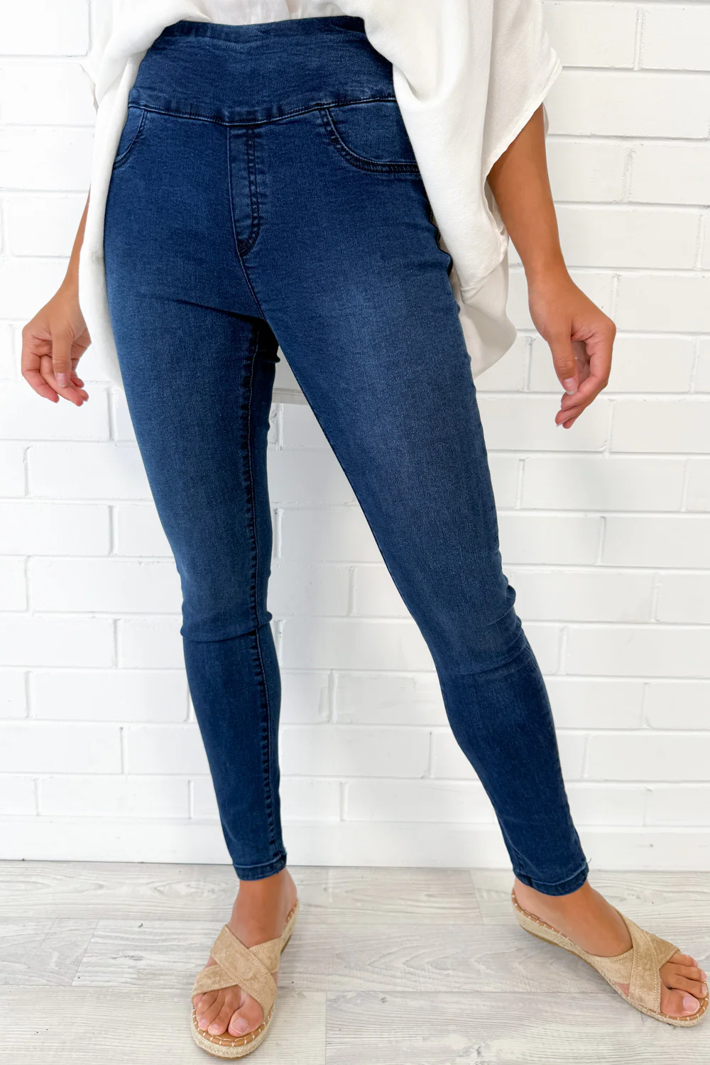 The No-Panel Skinny Jeans - Dark Denim - Image 4