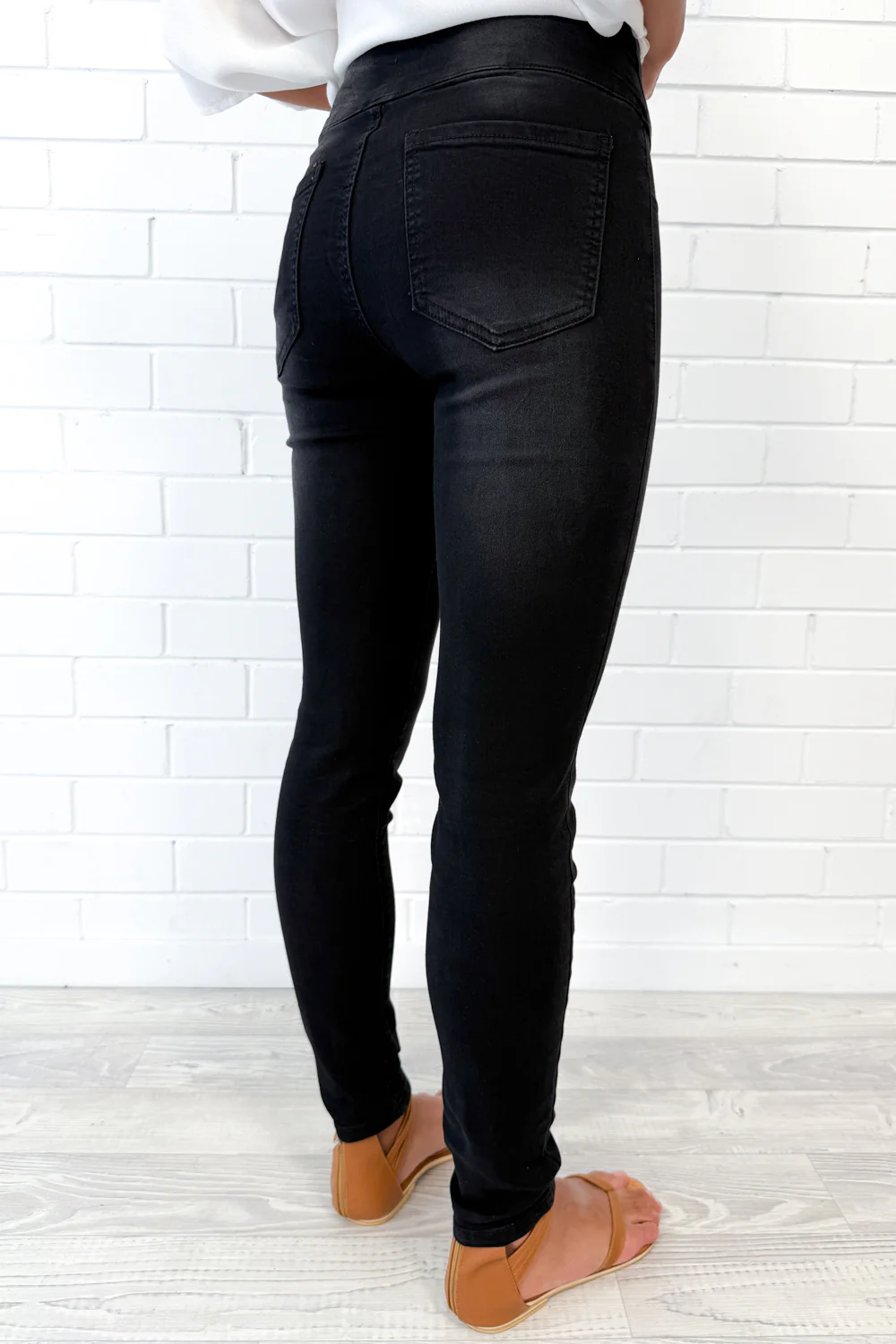 The No-Panel Skinny Jeans - Black Denim - Image 3