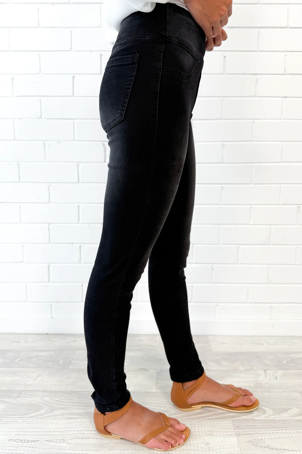 The No-Panel Skinny Jeans - Black Denim - Image 5