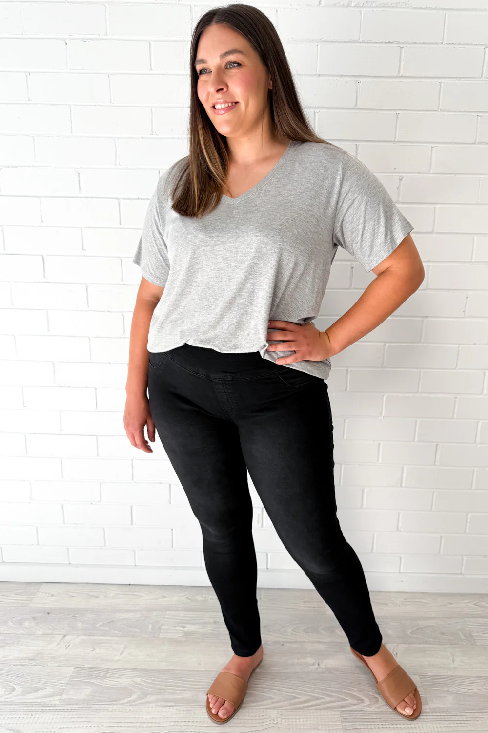 The No-Panel Skinny Jeans - Black Denim - Image 17