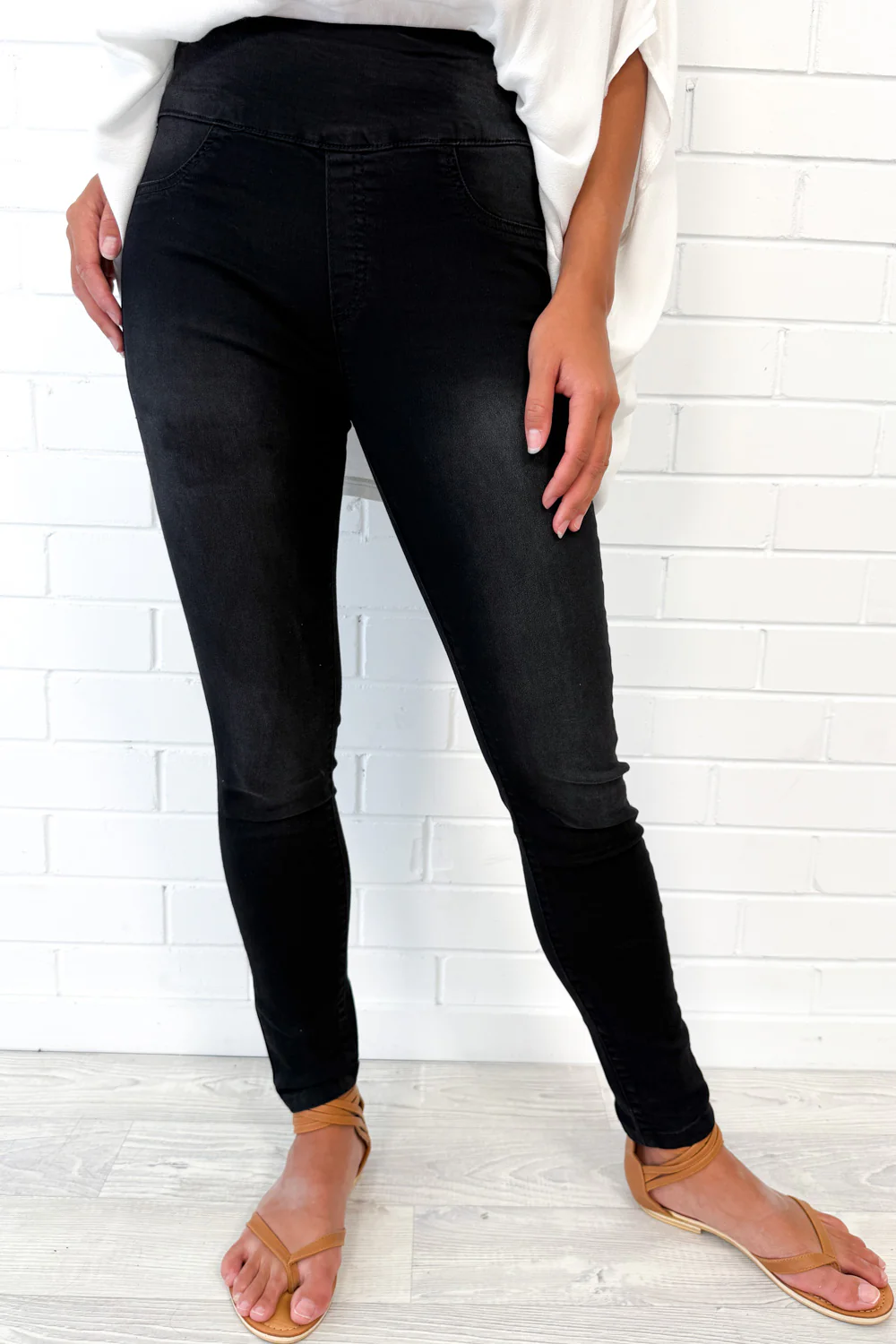 The No-Panel Skinny Jeans - Black Denim - Image 2