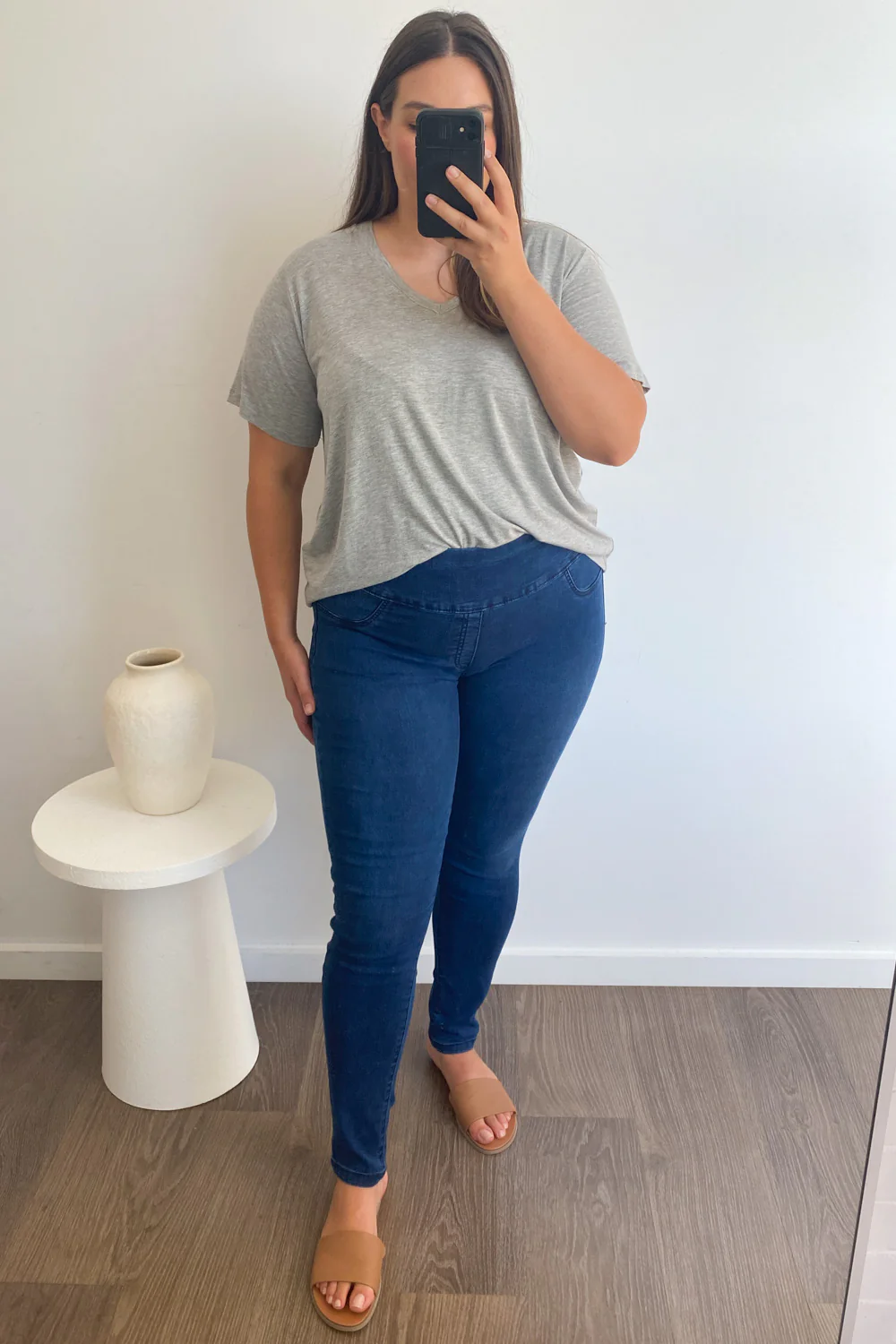 The No-Panel Skinny Jeans - Dark Denim - Image 14