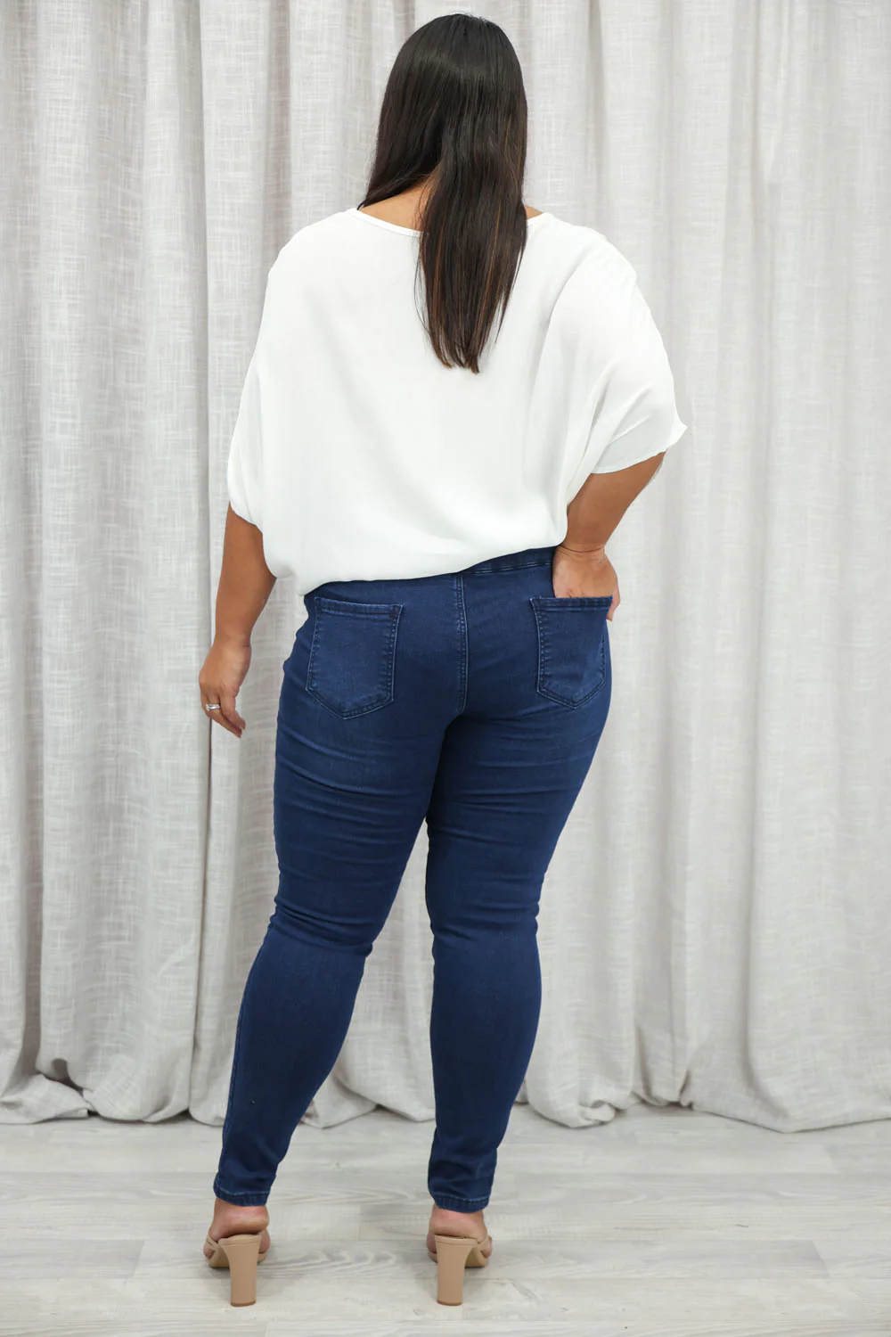 The No-Panel Skinny Jeans - Dark Denim - Image 23