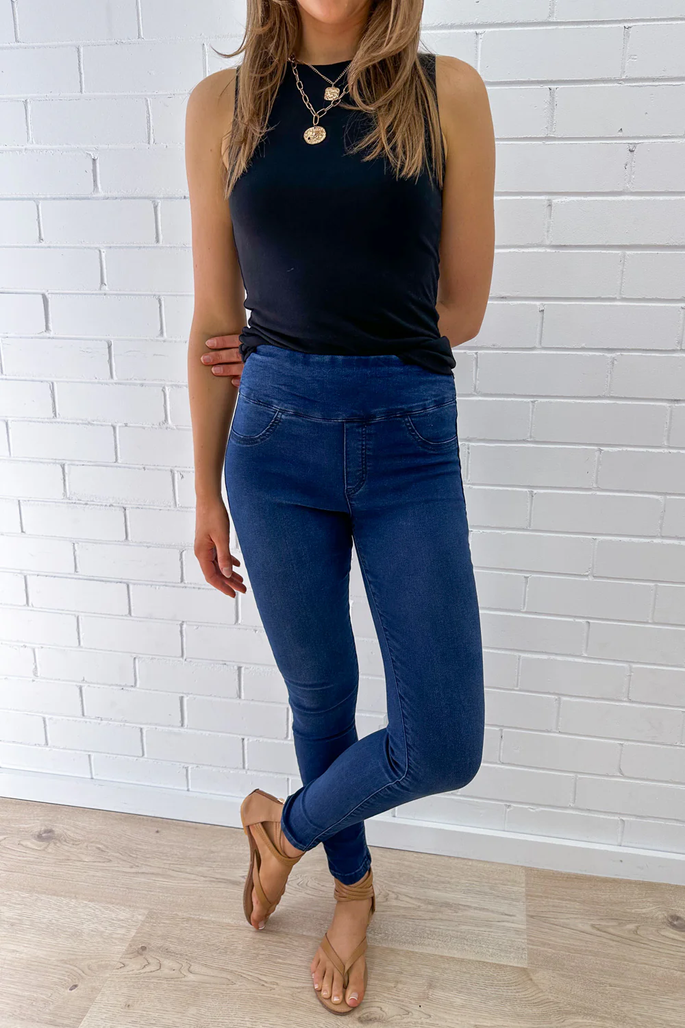 The No-Panel Skinny Jeans - Dark Denim - Image 29