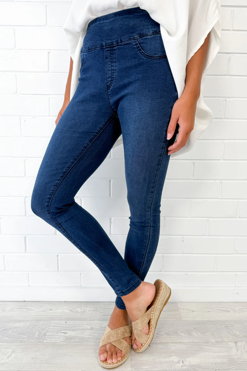 The No-Panel Skinny Jeans - Dark Denim - Image 3