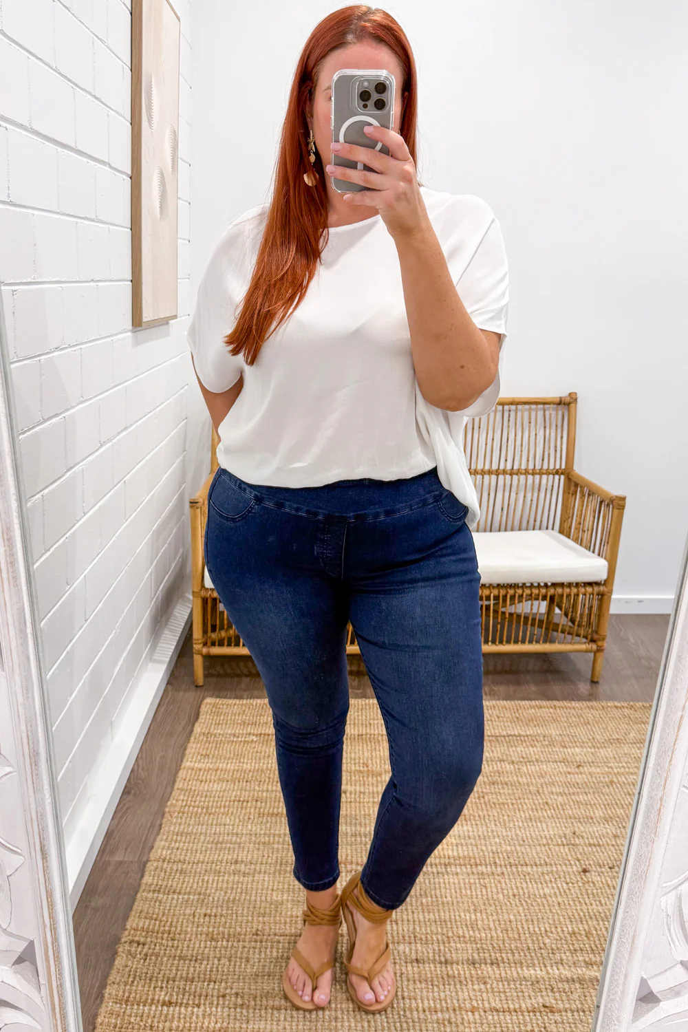 The No-Panel Skinny Jeans - Dark Denim - Image 33